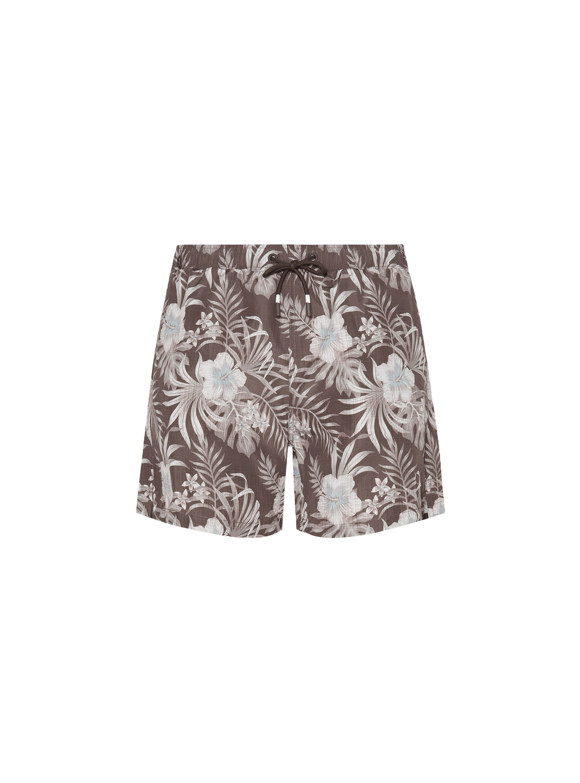 Costume da bagno stampato con fiori, BROWN