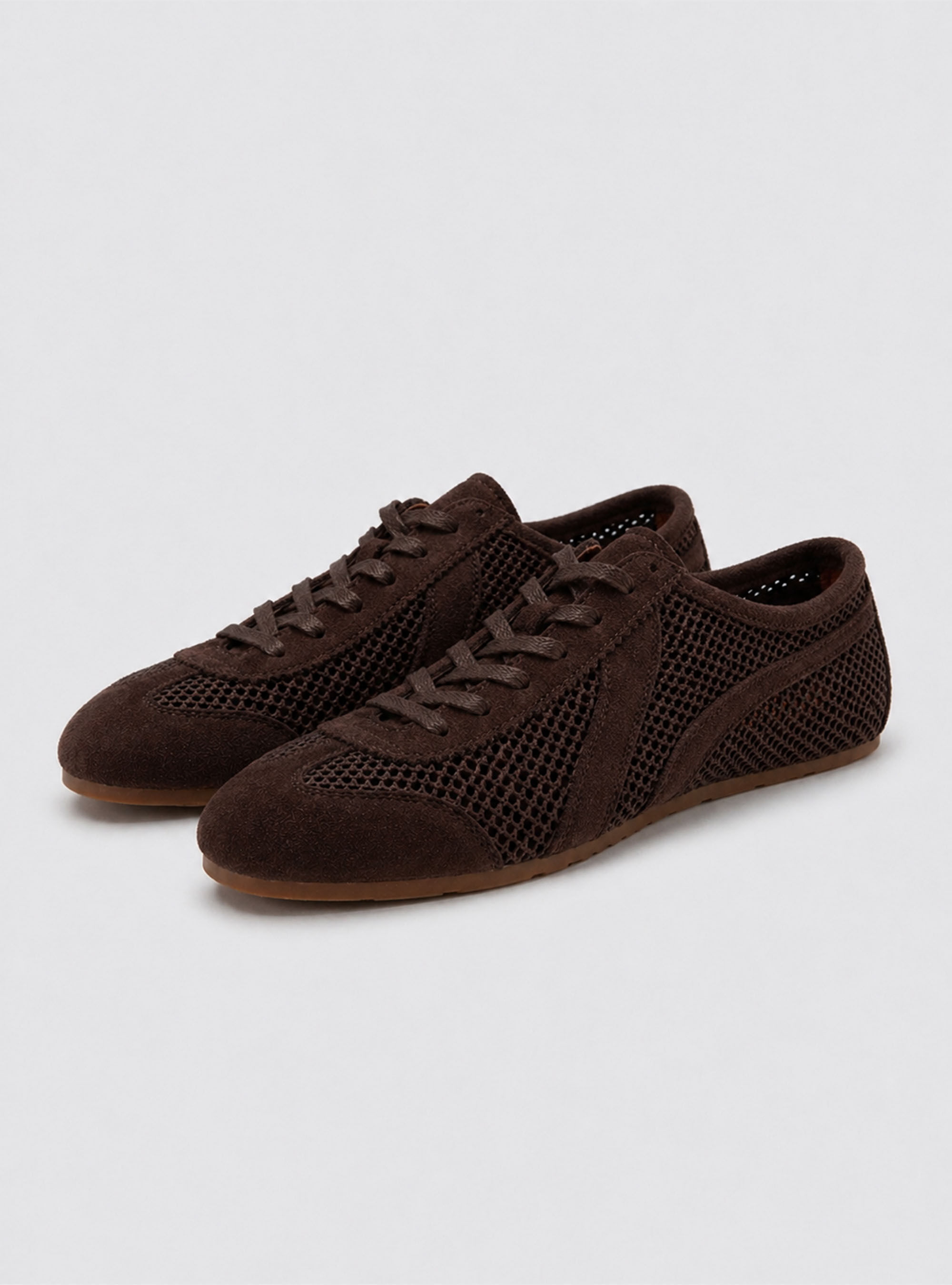 Suede and mesh sneakers