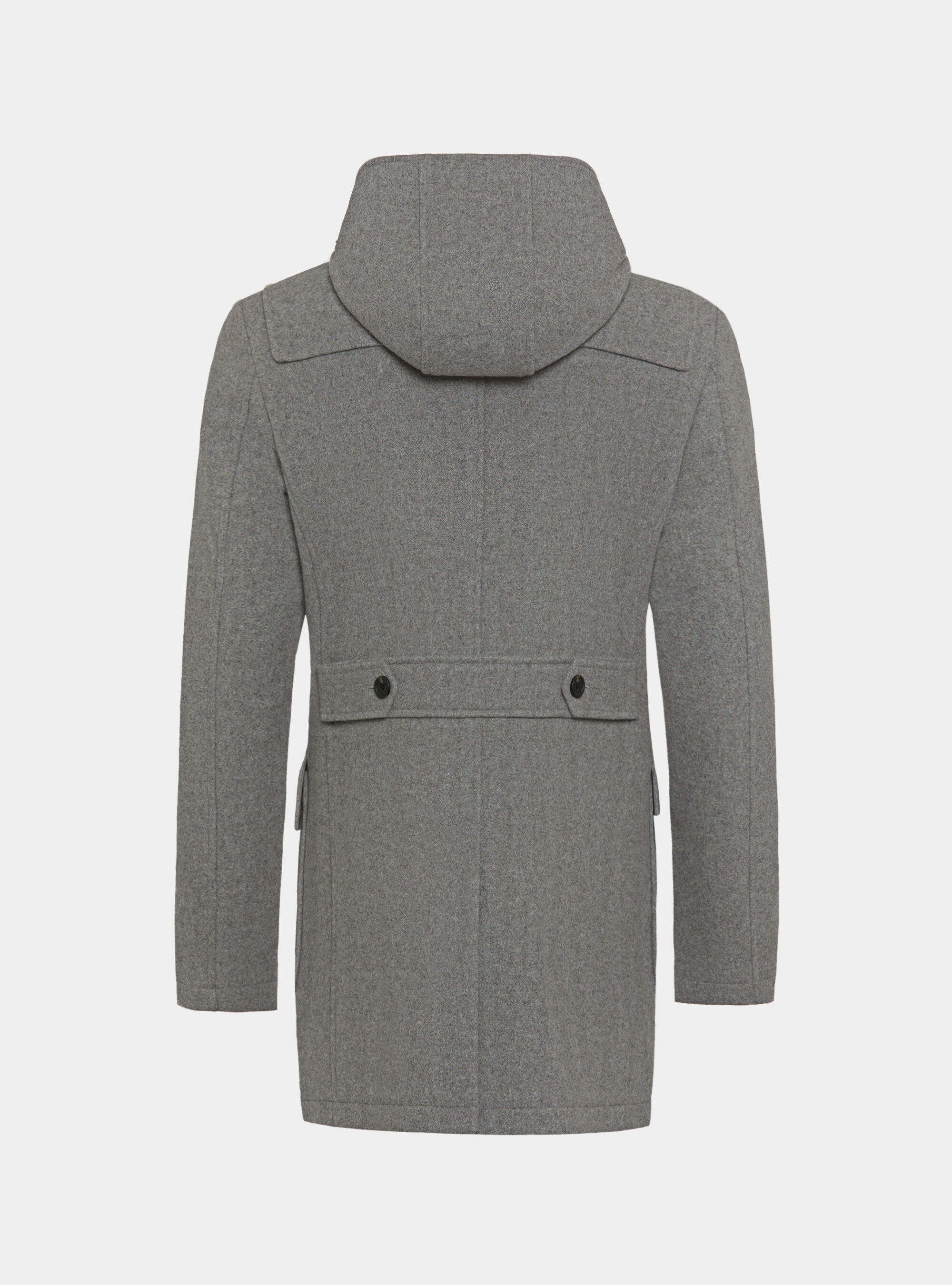 Wool-blend Montgomery duffel coat with checked interior