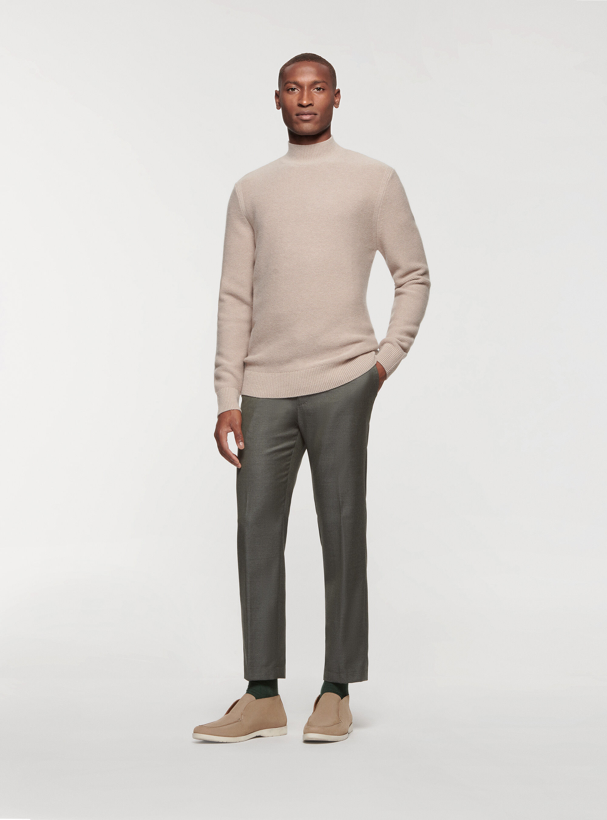 Mens cashmere on sale mock turtleneck sweater