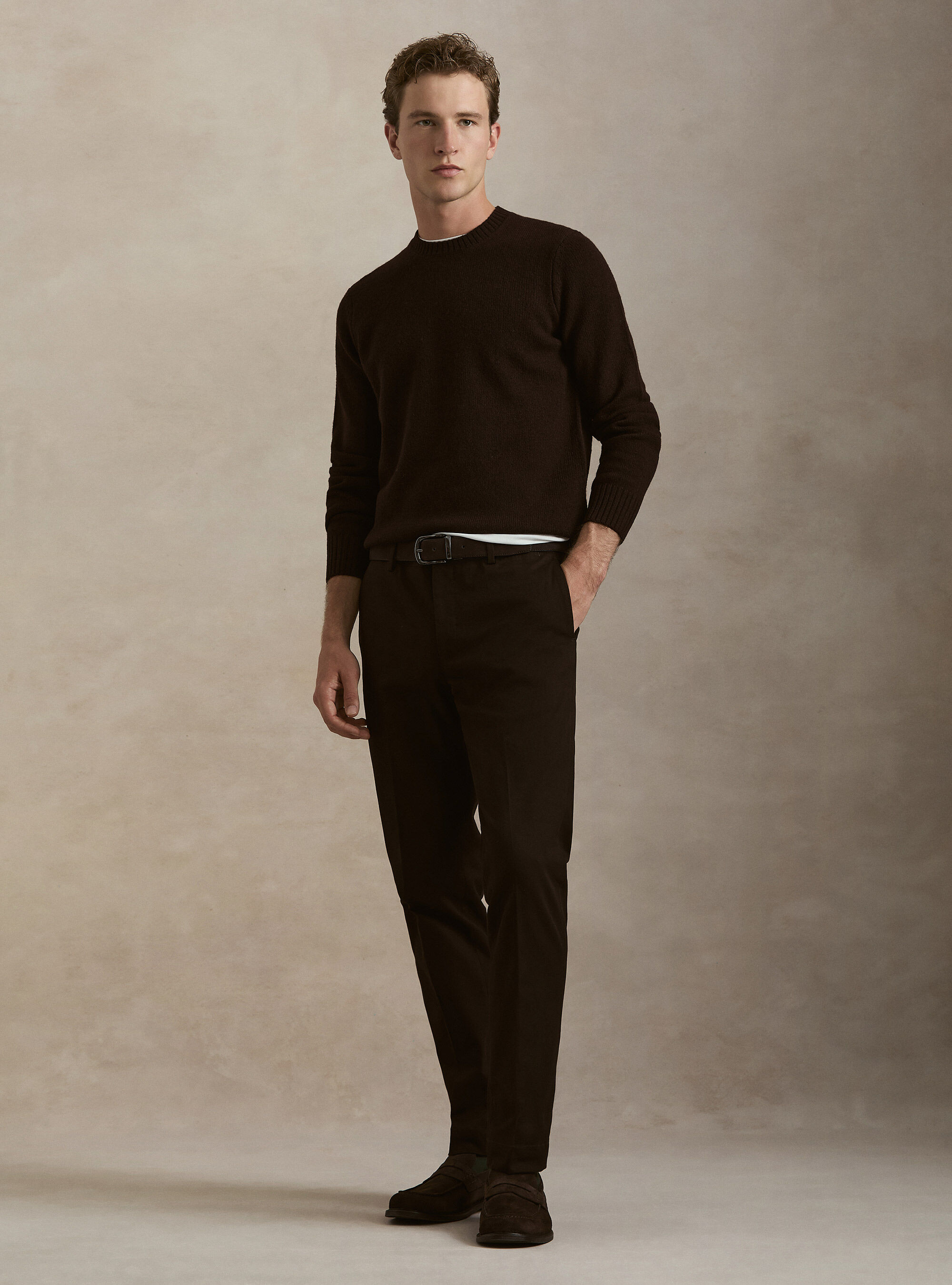 Pure Shetland wool crewneck sweater