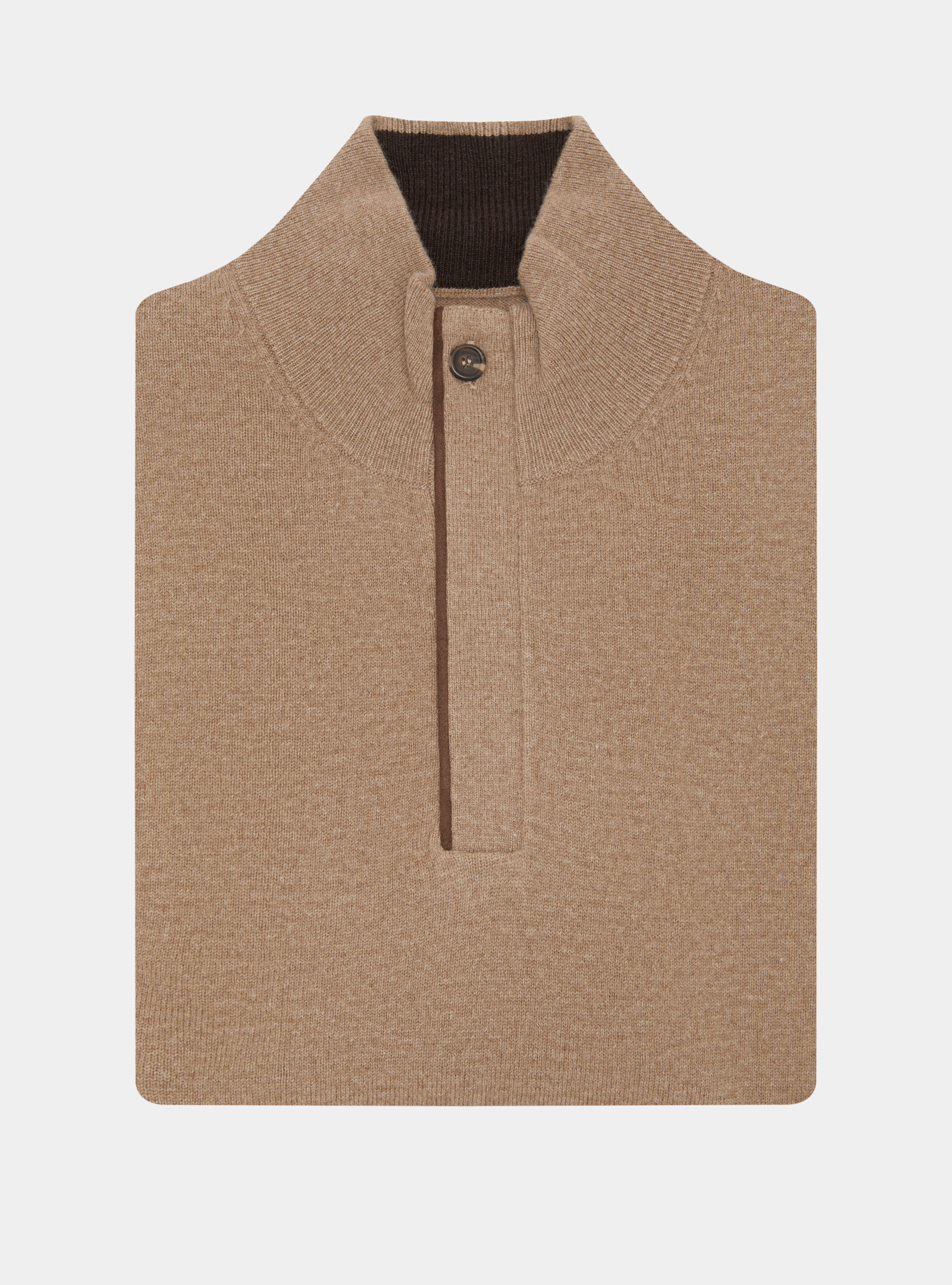 Lambswool and cashmere half zip sweater