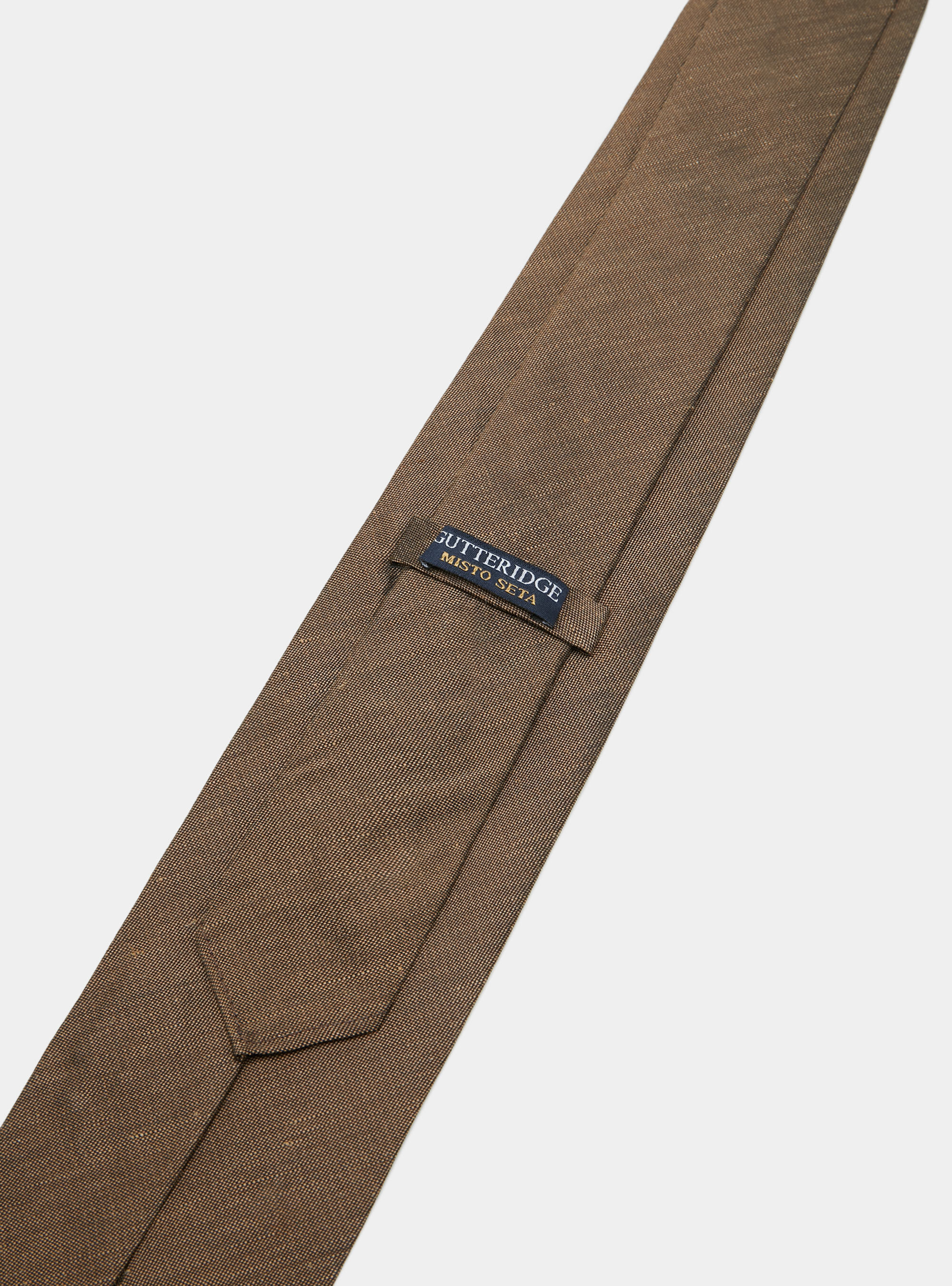 Silk and linen tie, BROWN