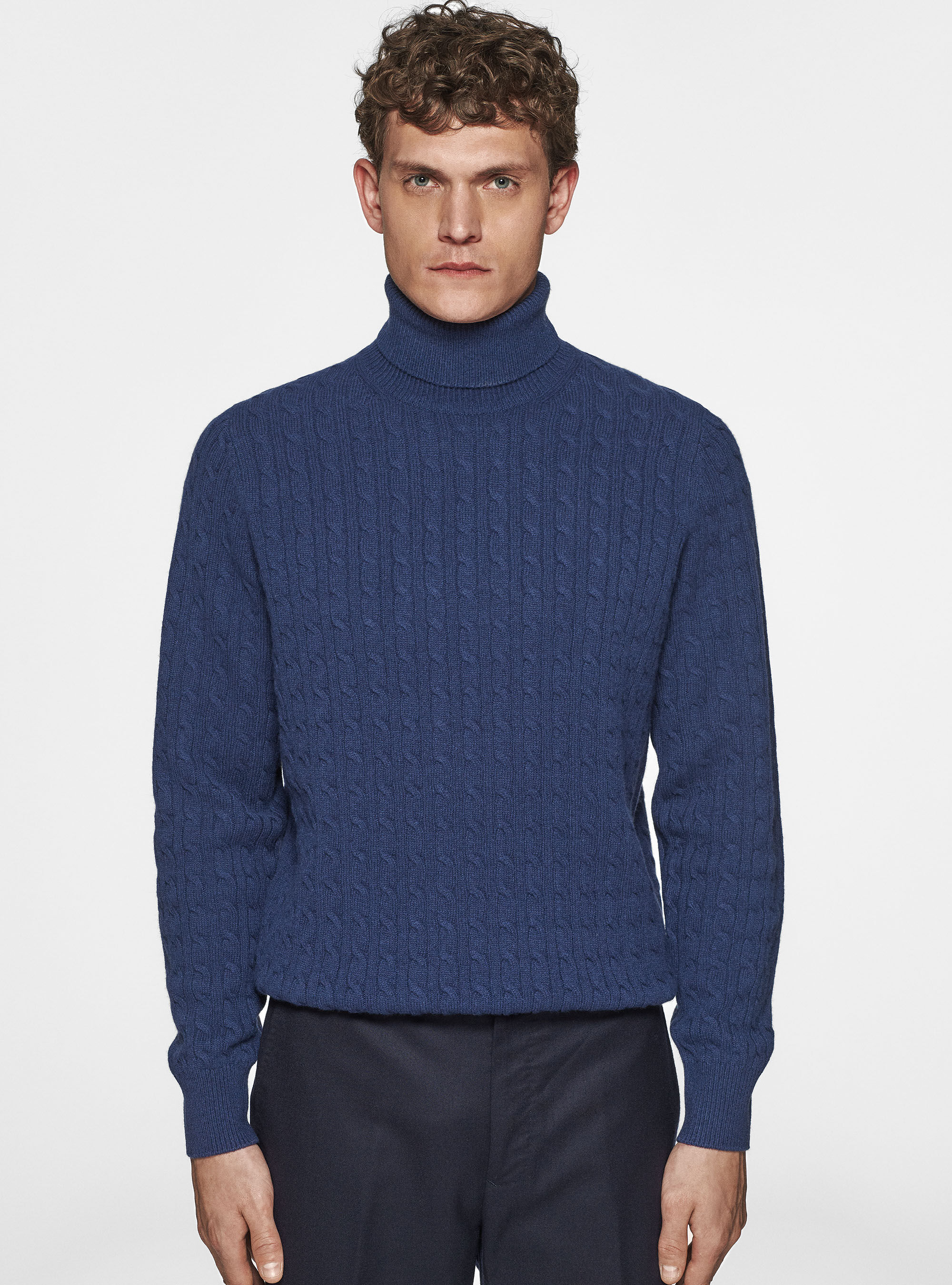 Cashmere wool turtleneck sweater with braid Gutteridge Men s Sweaters