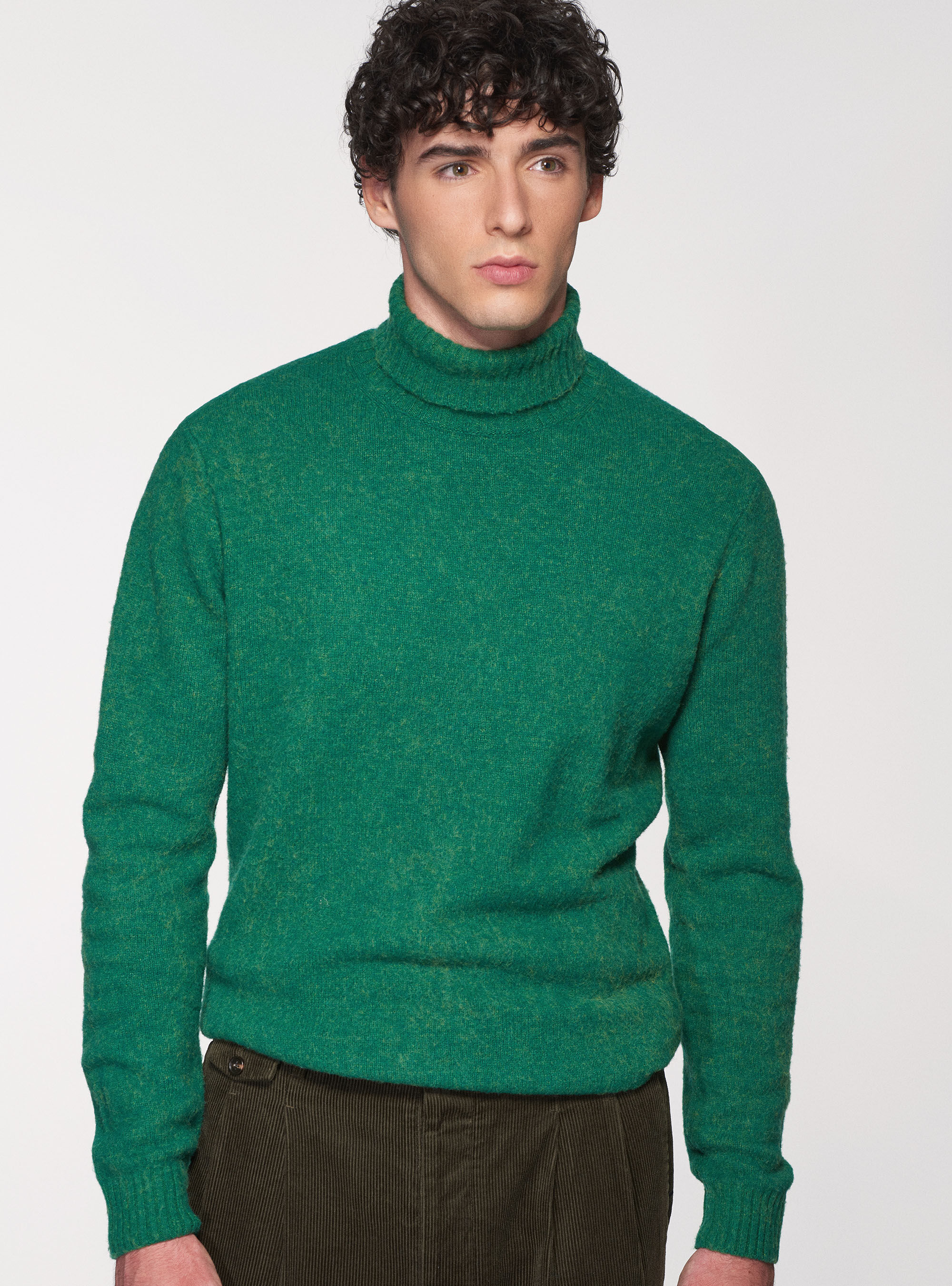 Brushed wool blend turtleneck sweater