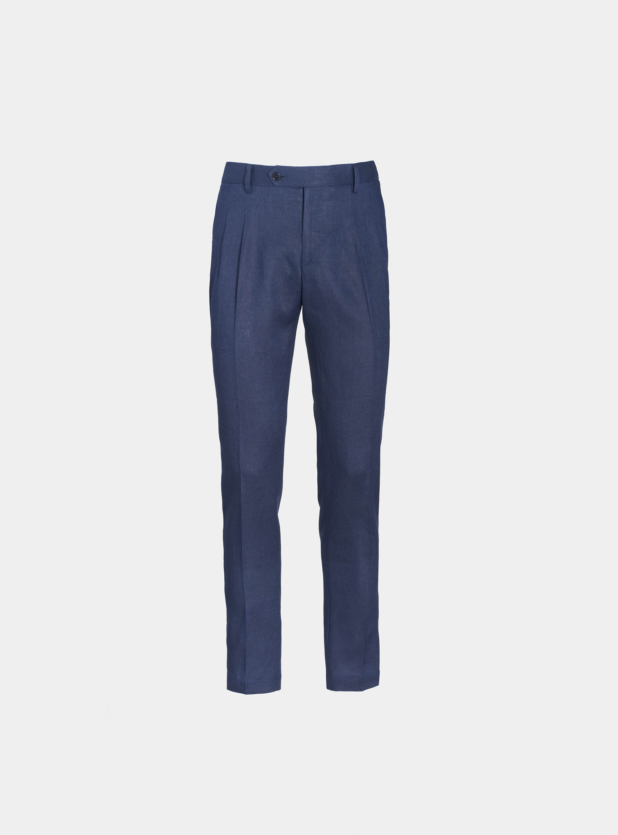 Pantaloni per abito in puro lino, BLU NAVY