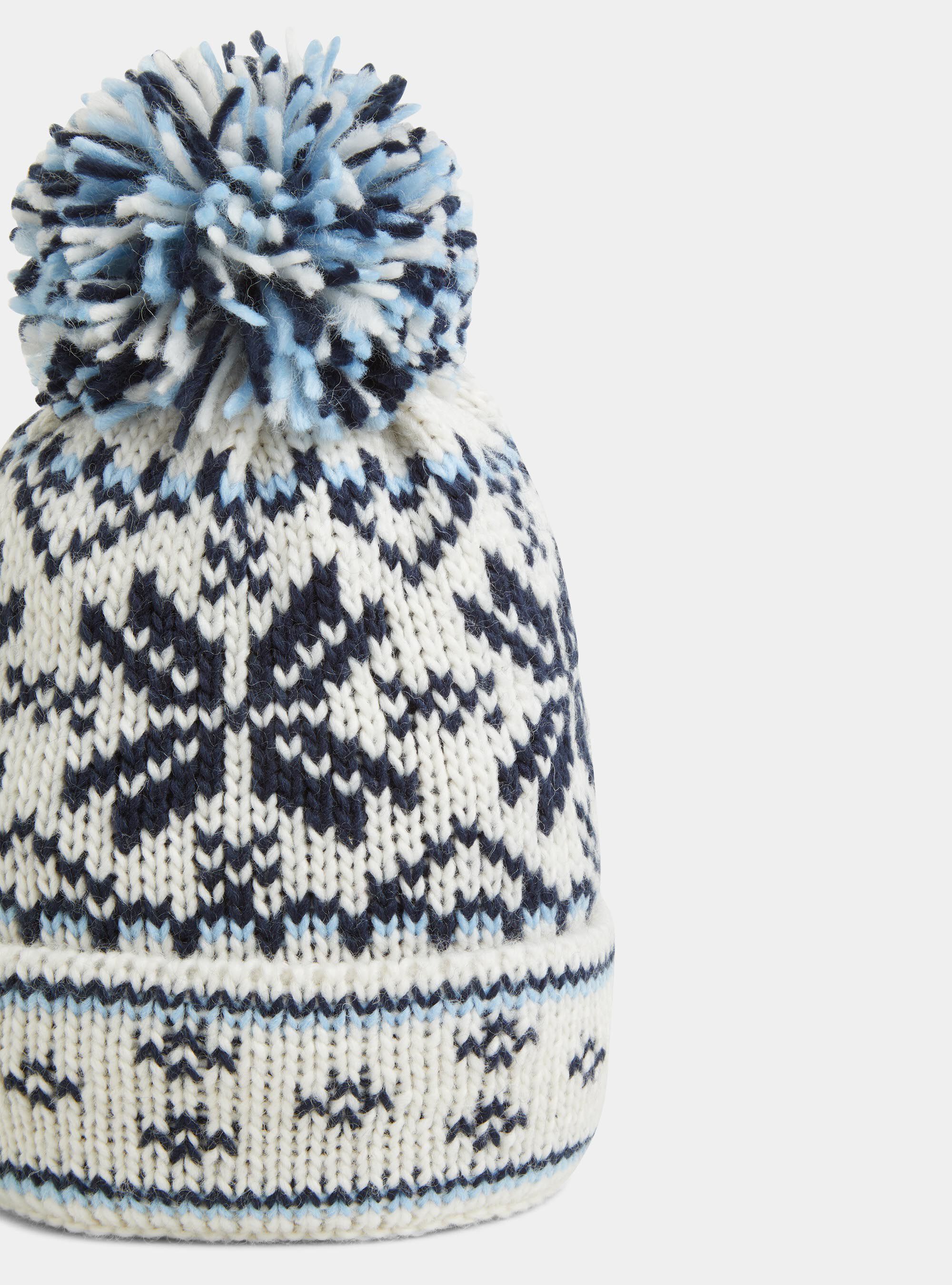 Christmas hat with pompom, WHITE