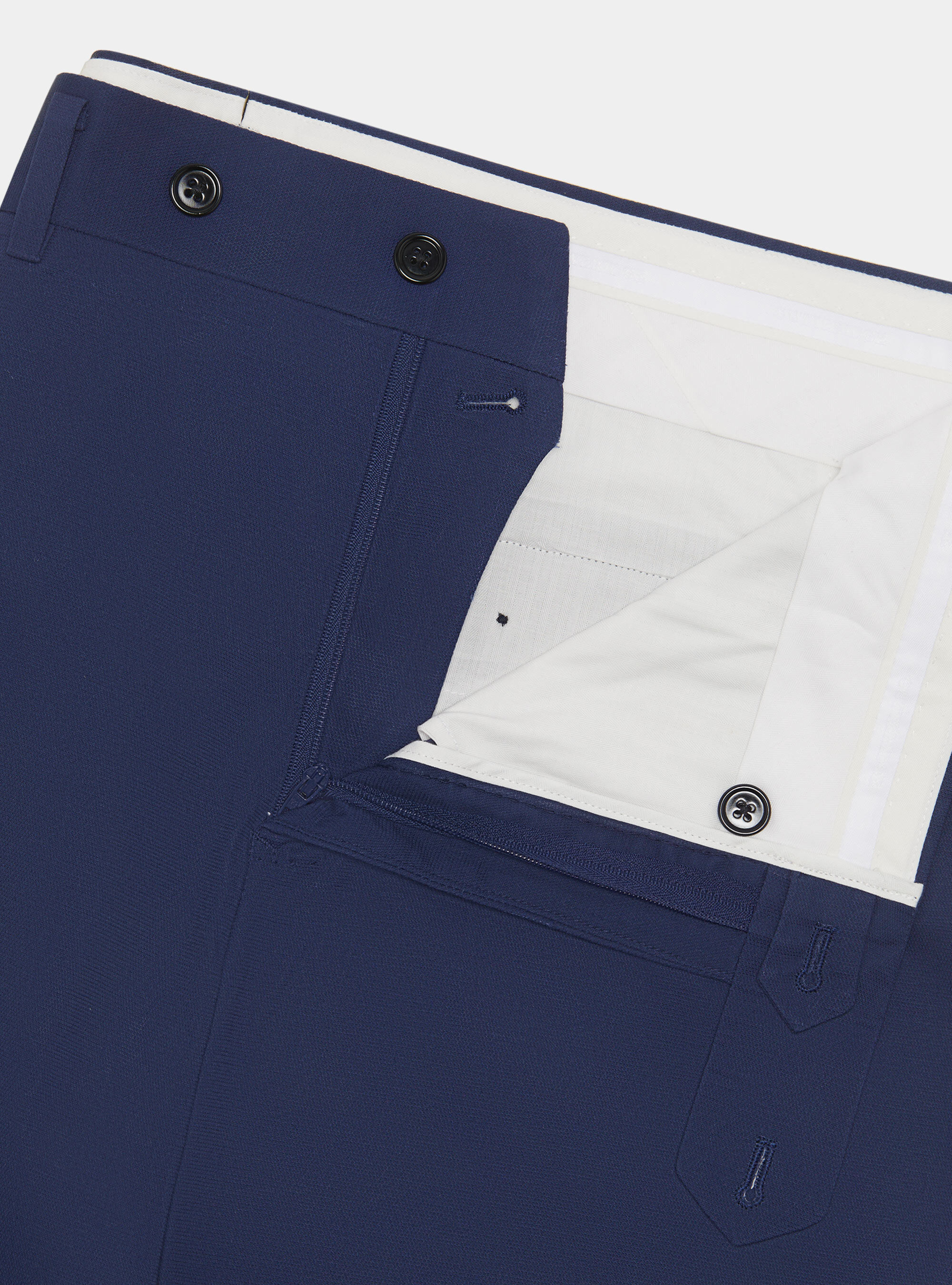 Pantaloni abito in cotone armaturato, BLU
