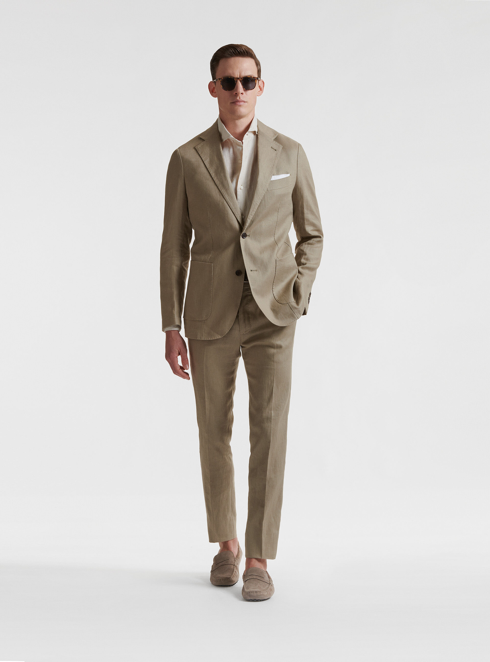 Pure linen suit blazer, MUD