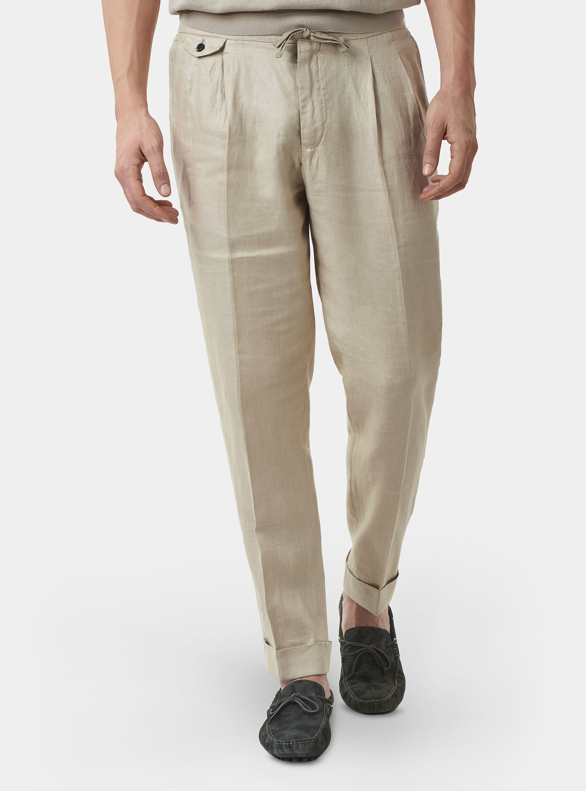 Ecru linen trousers