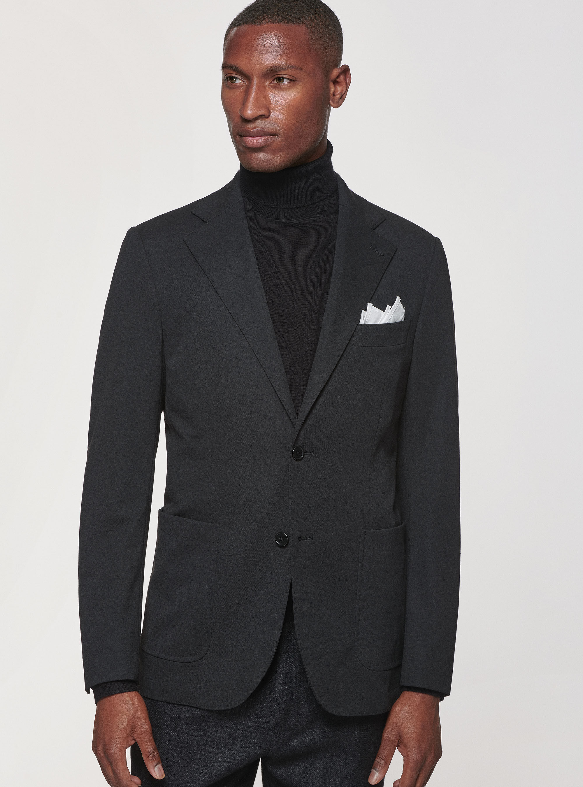 Black stretch jersey blazer