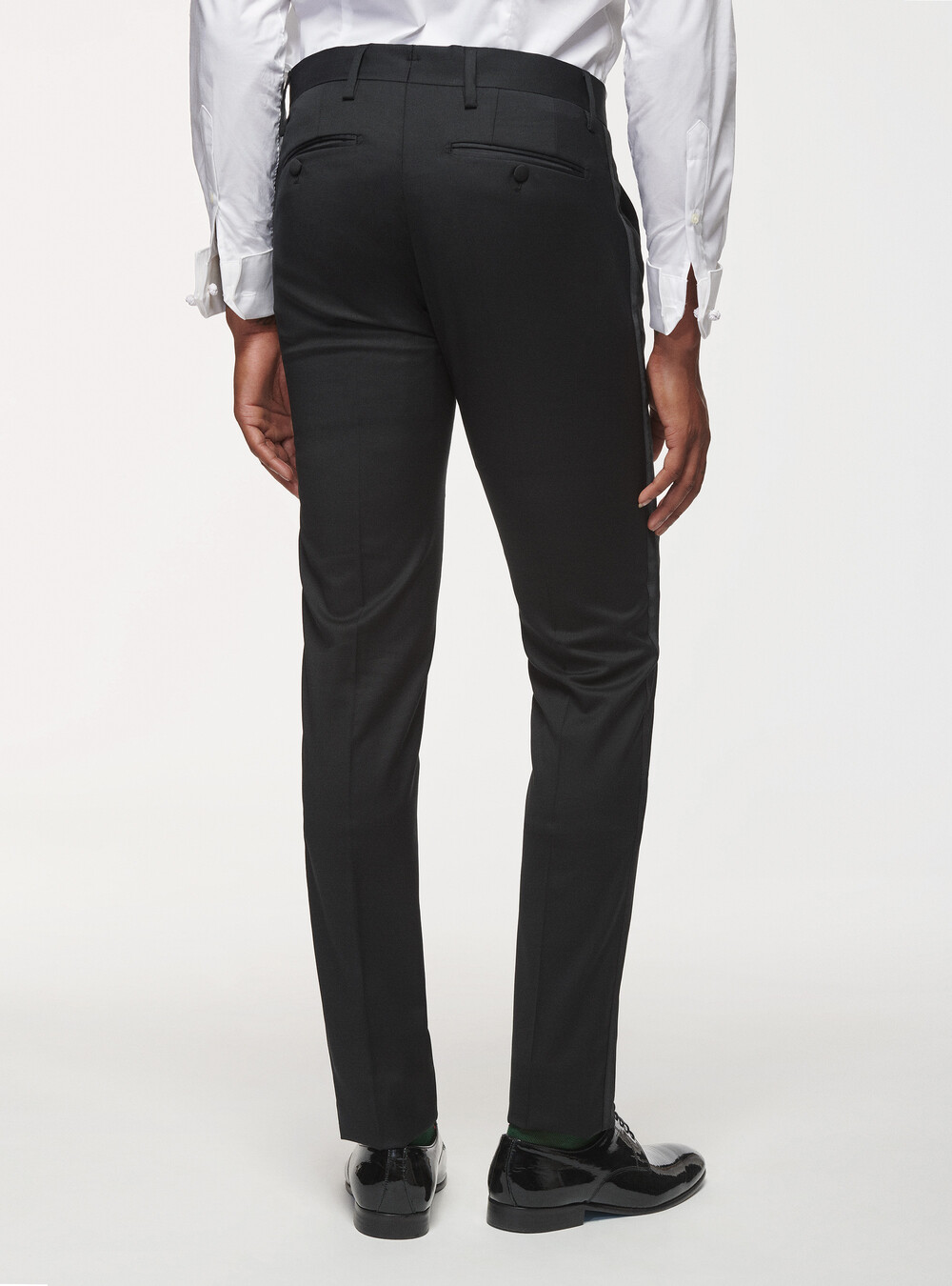 Men's New Slim Fit Black Tuxedo Pants