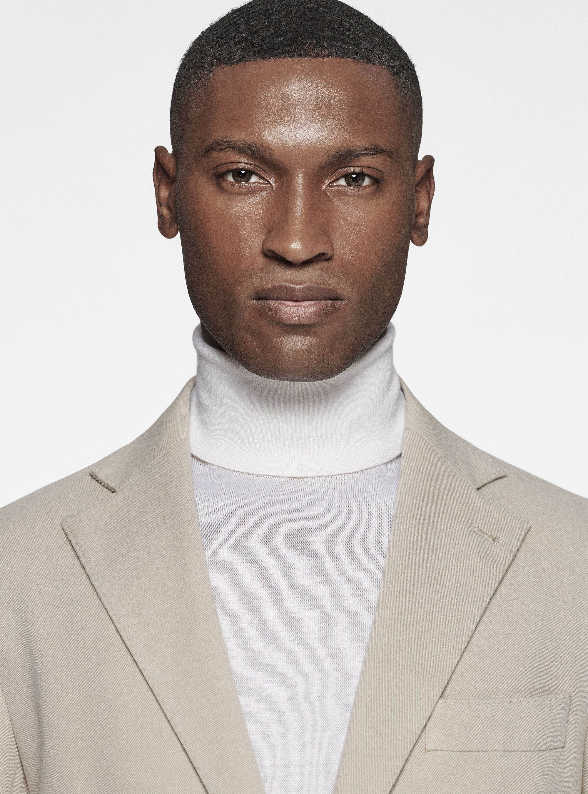 Americana de algod&oacute;n y cachemira, CRUDO