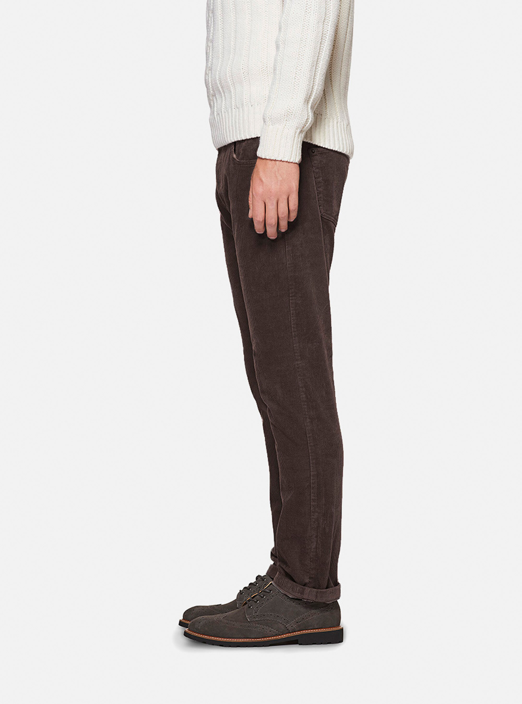 Pantaloni 5 tasche in velluto