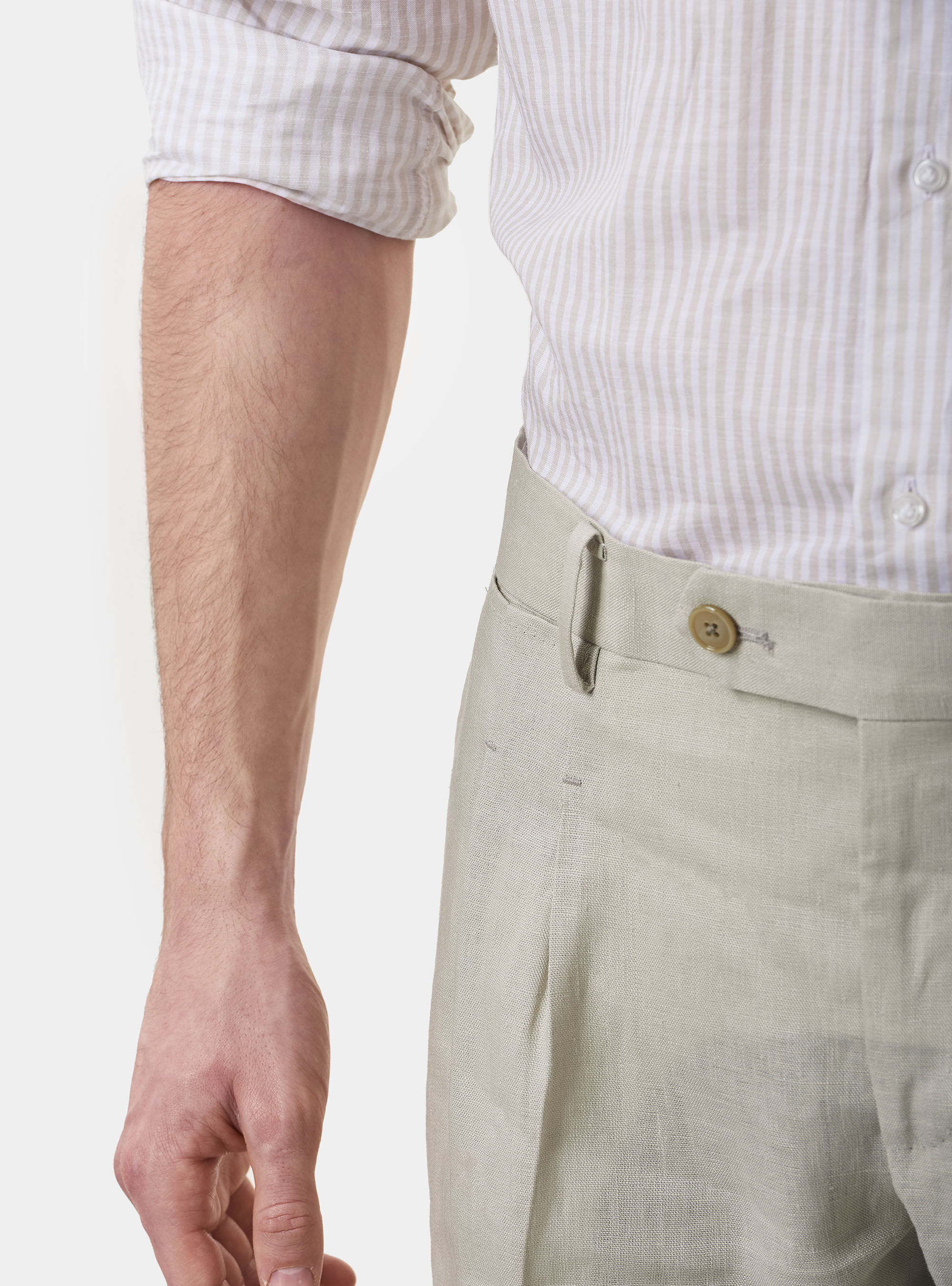 Pure Linen Suit Trousers, ECRU