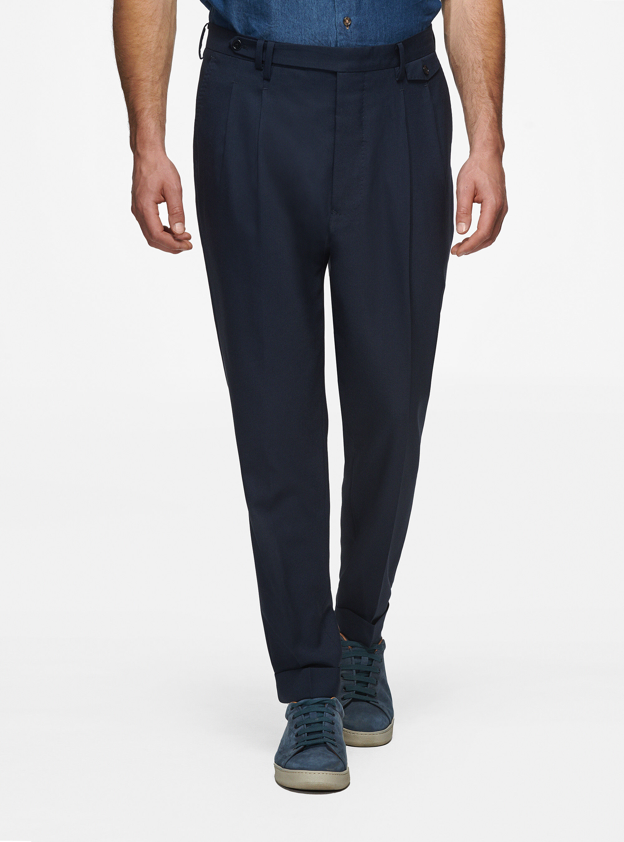 Pantaloni con pinces in lana vitale barberis GutteridgeUS