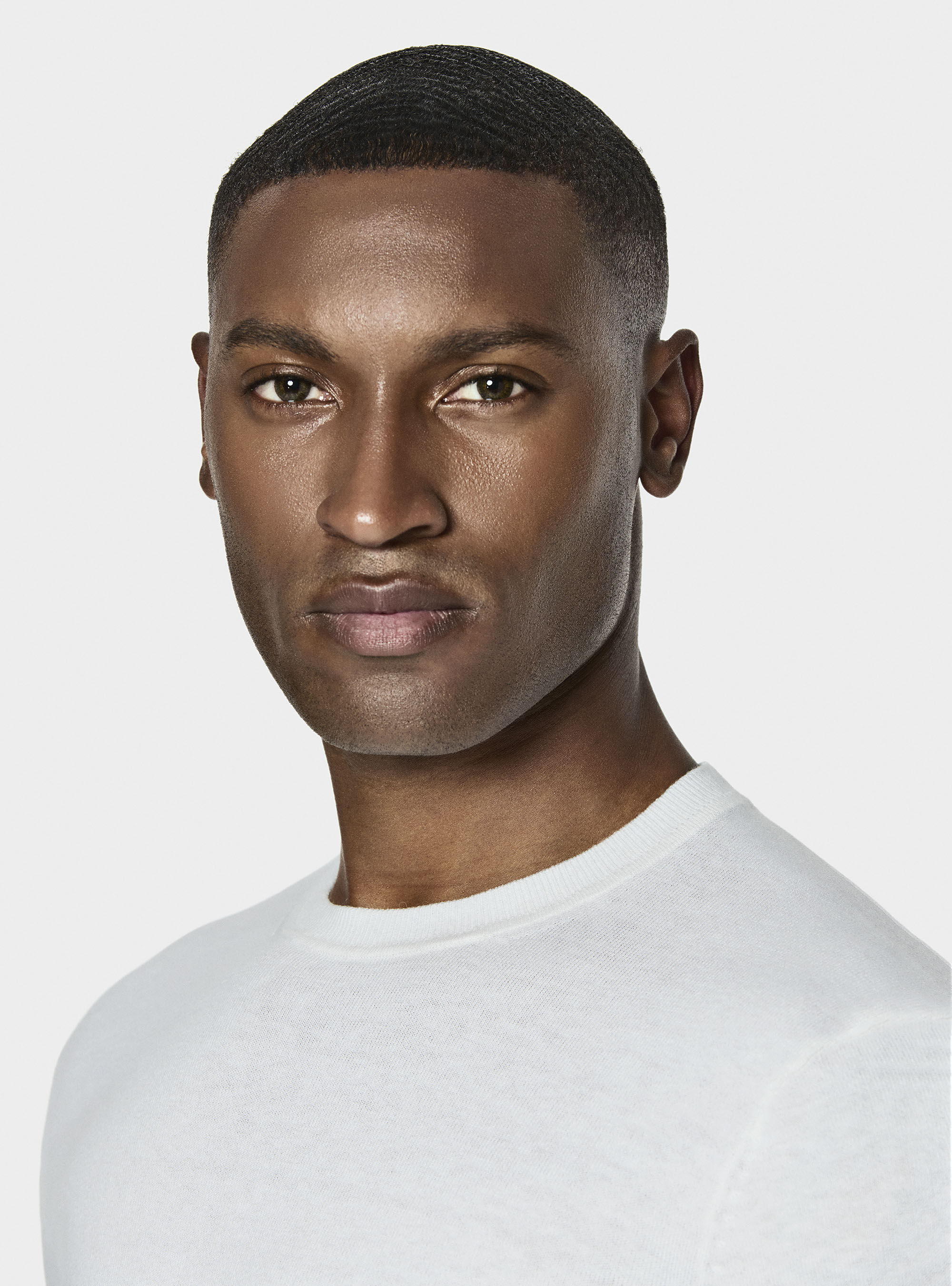 Round-neck sweater in cotton silk and cashmere, WHITE