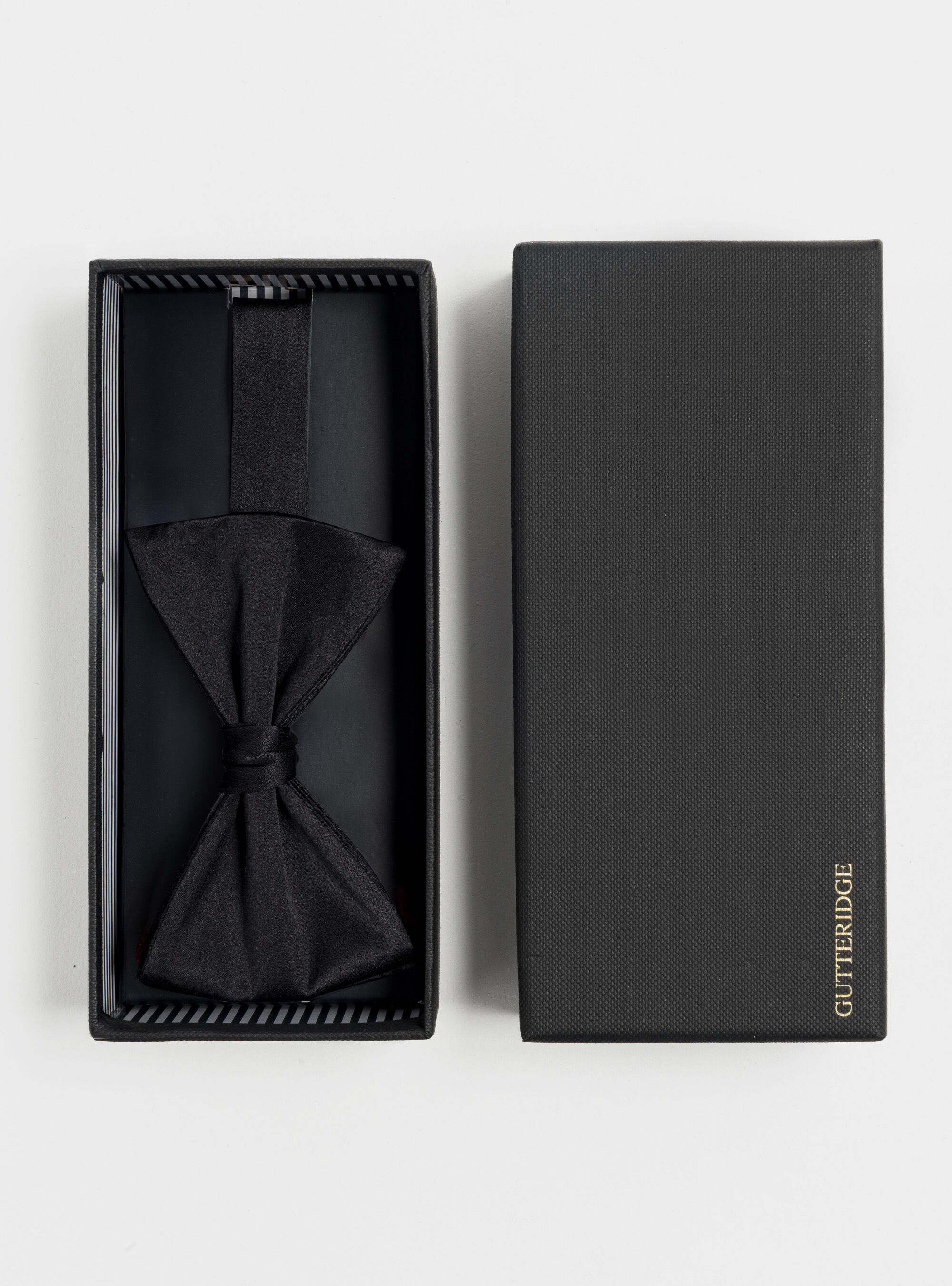 Papillon in raso di seta, NERO