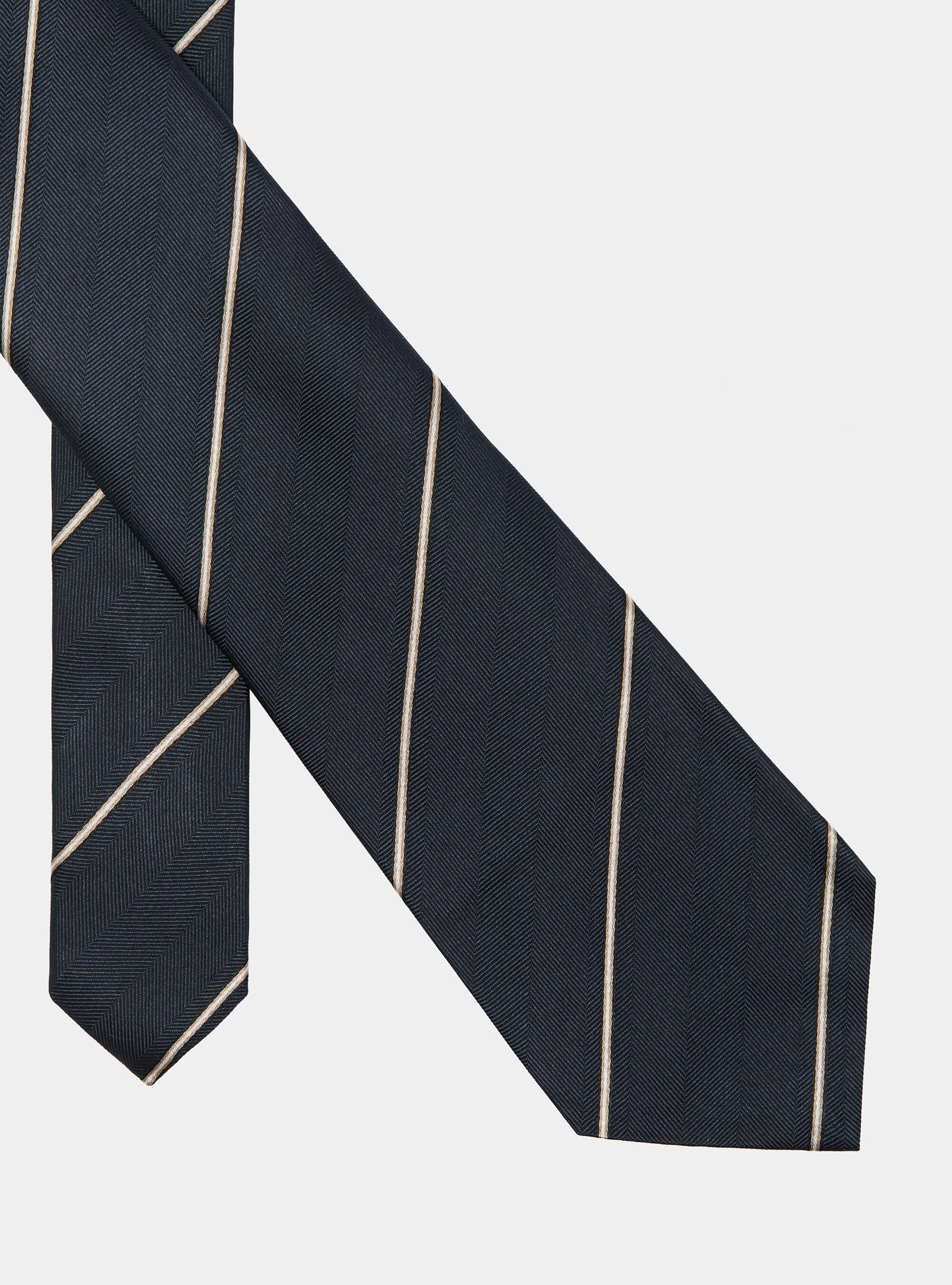 Narrow-striped silk tie