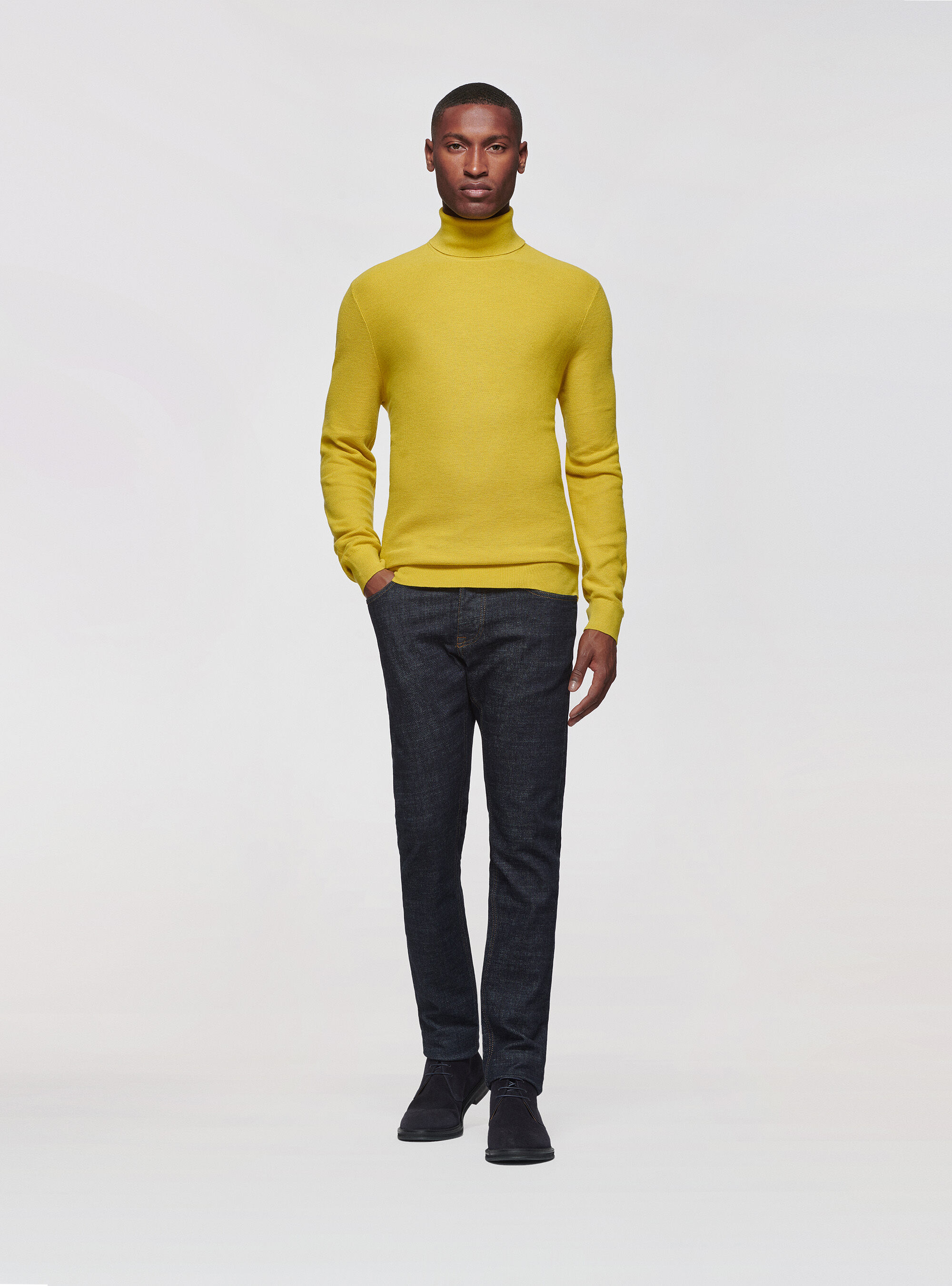 Mens yellow turtleneck shirts top