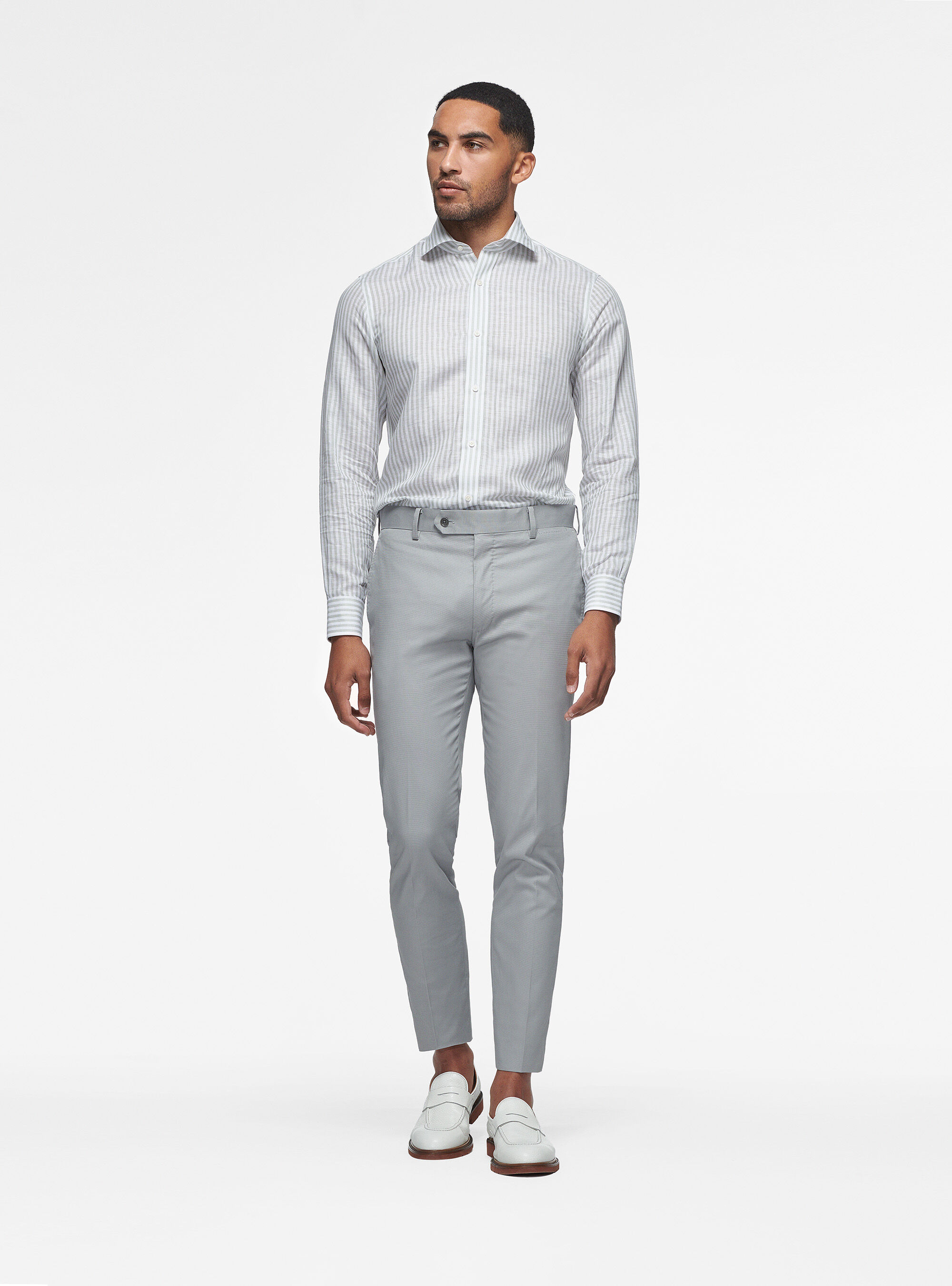 Armoured cotton trousers, LIGHT GREY MELANGE