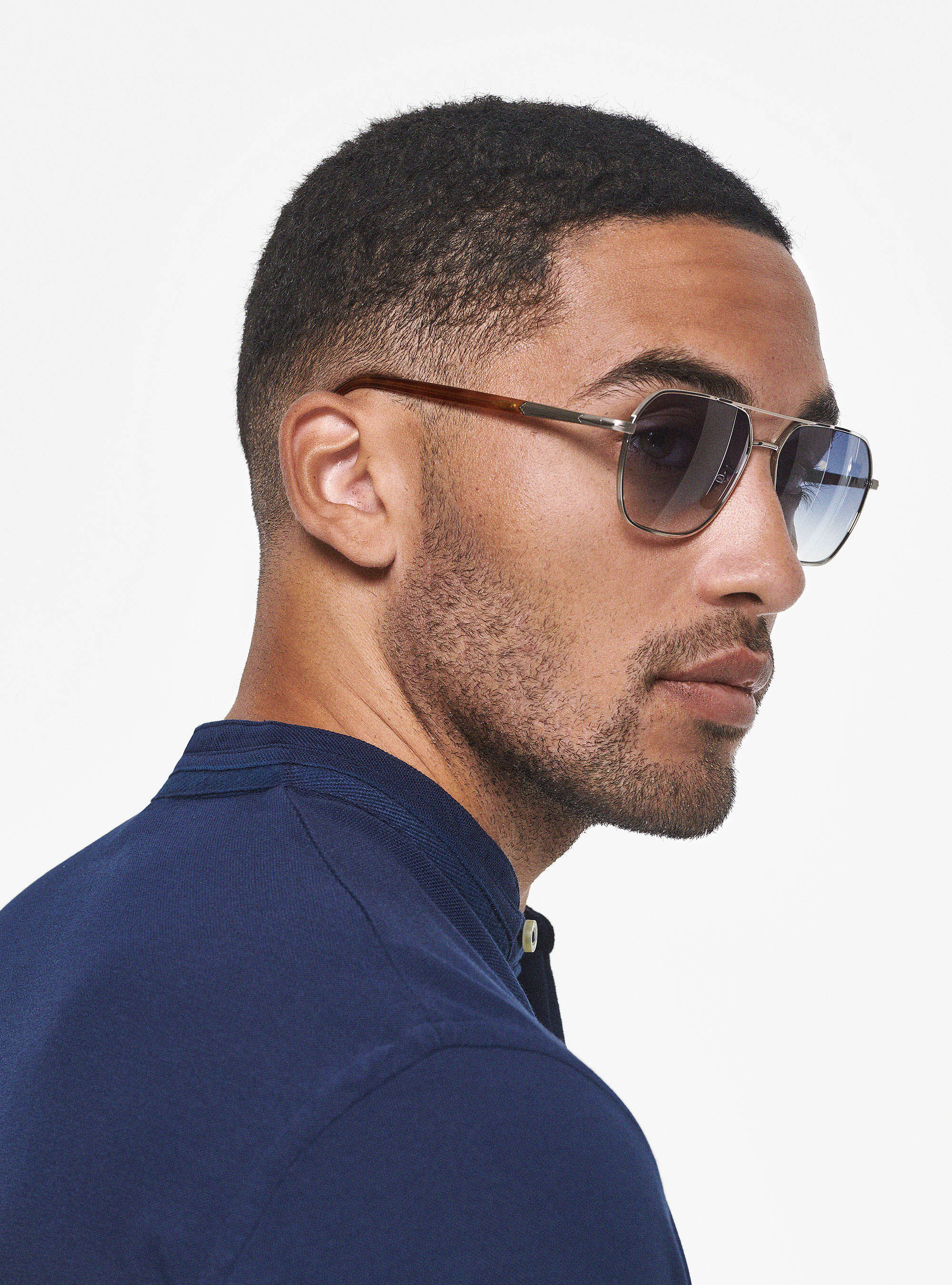 Polo cor&eacute;en en piqu&eacute;, BLEU