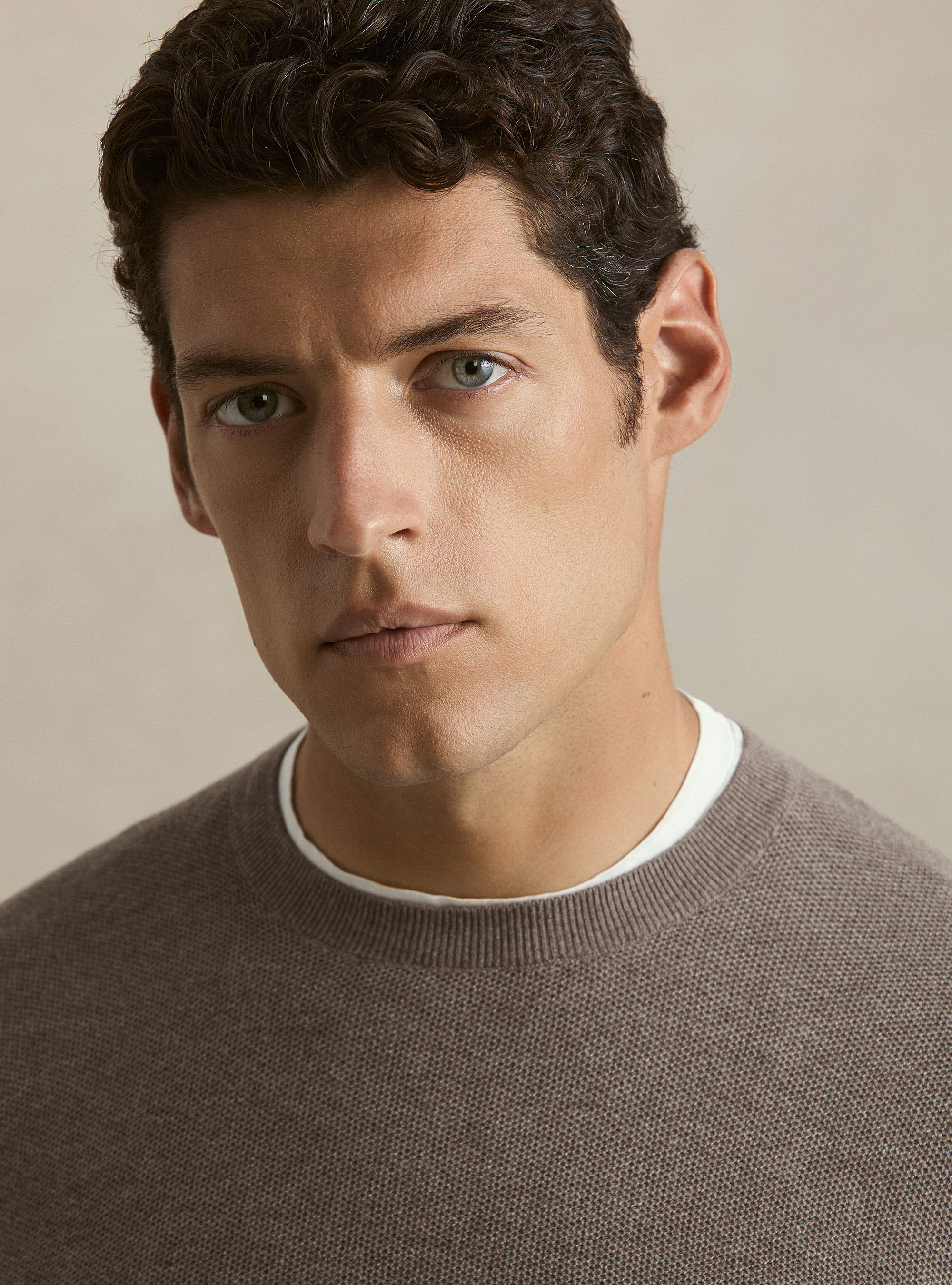 Girocollo in maglia nido d'ape in cotone cashmere, BARRO