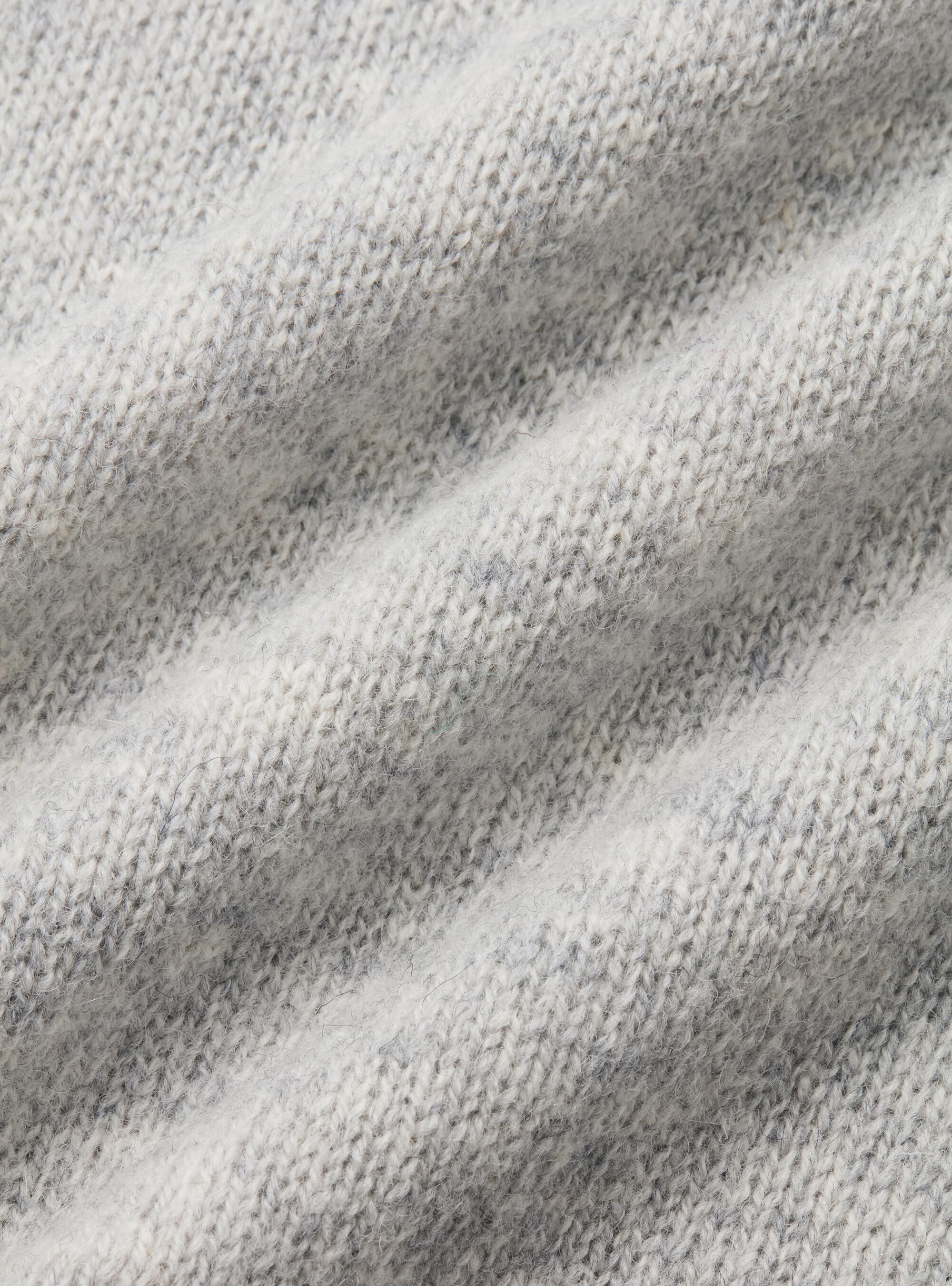 Pure Shetland wool crewneck sweater, LIGHT GREY MELANGE