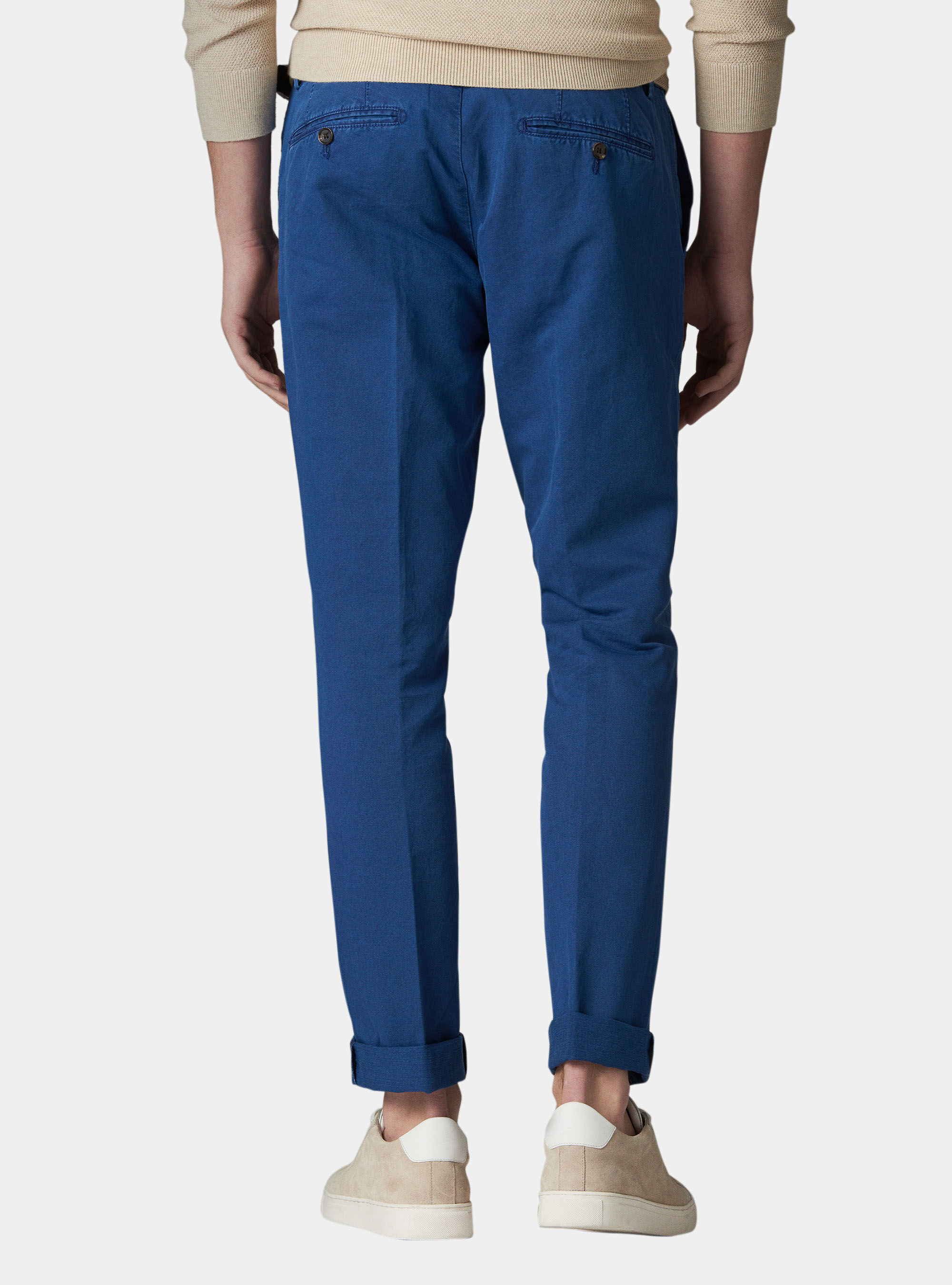 Pantaloni chino in lino e cotone