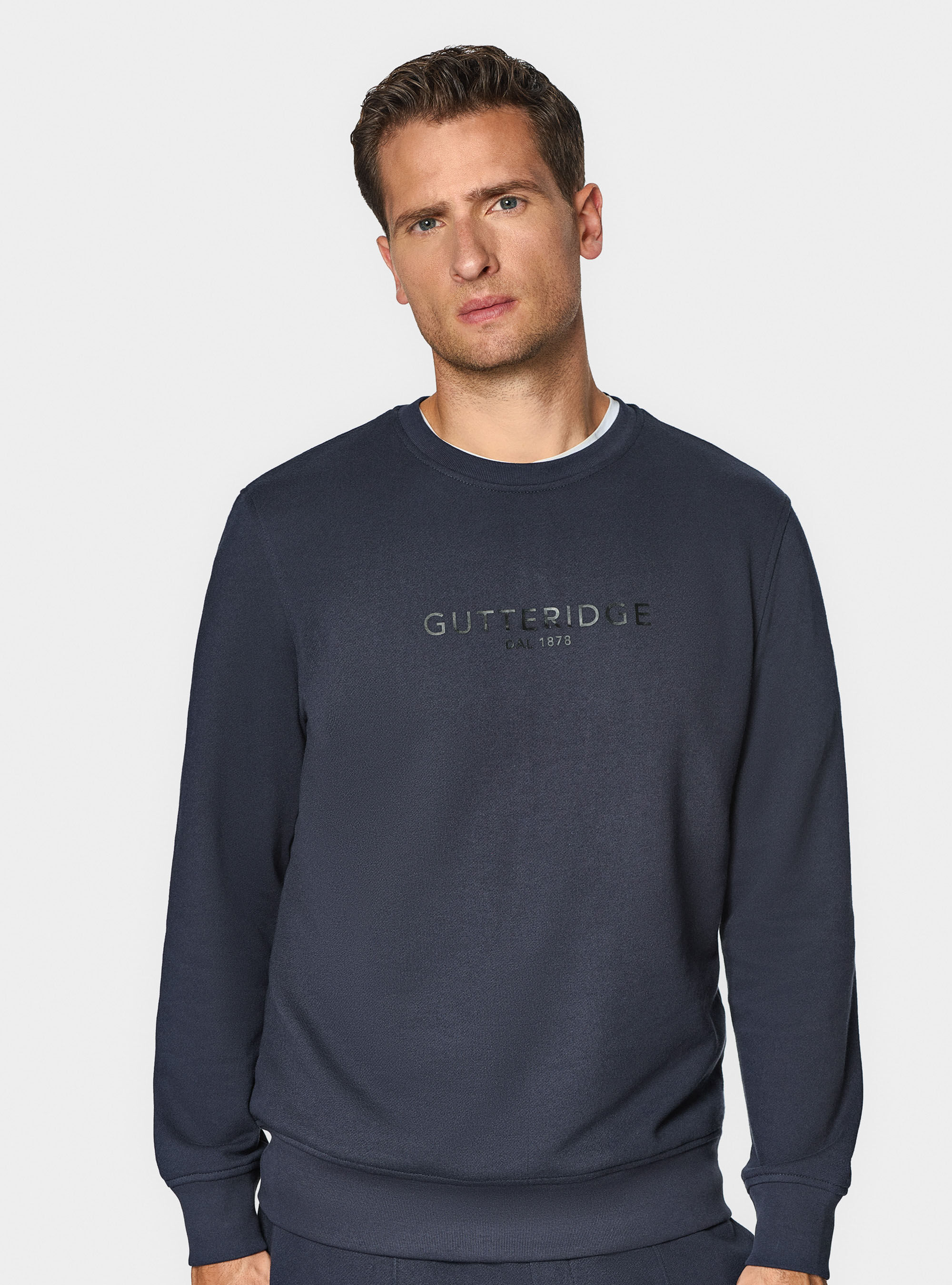 Gutteridge logo crewneck sweatshirt, NAVY BLUE