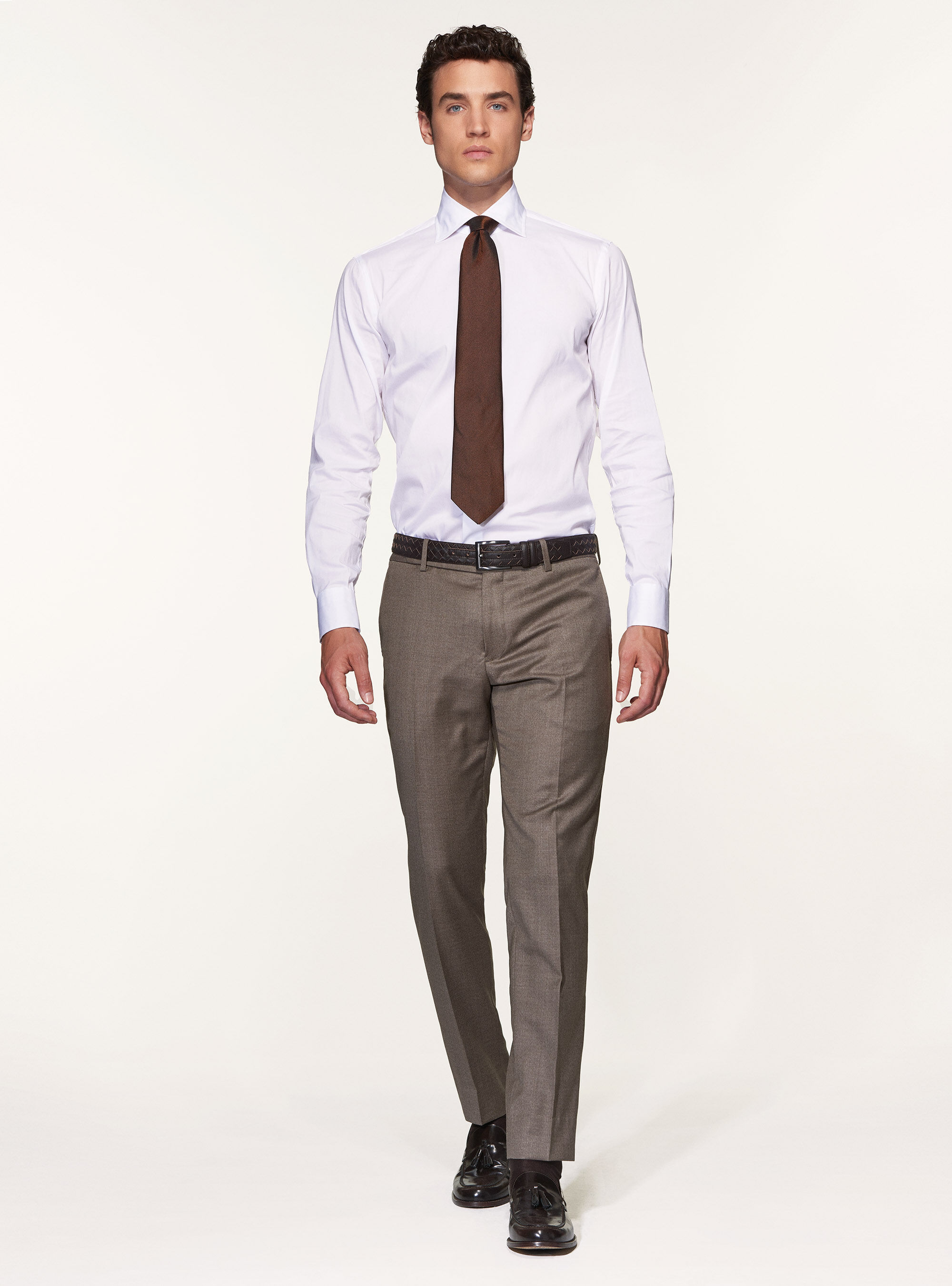 Pantaloni per abito in pura lana superfine 110's Vitale Barberis Canonico, SABBIA