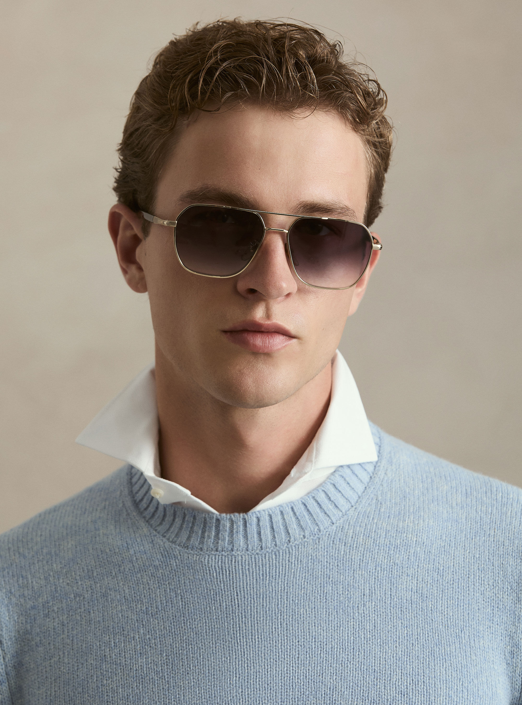 Pure Shetland wool crewneck sweater, AZZURRO POLVERE 0283C