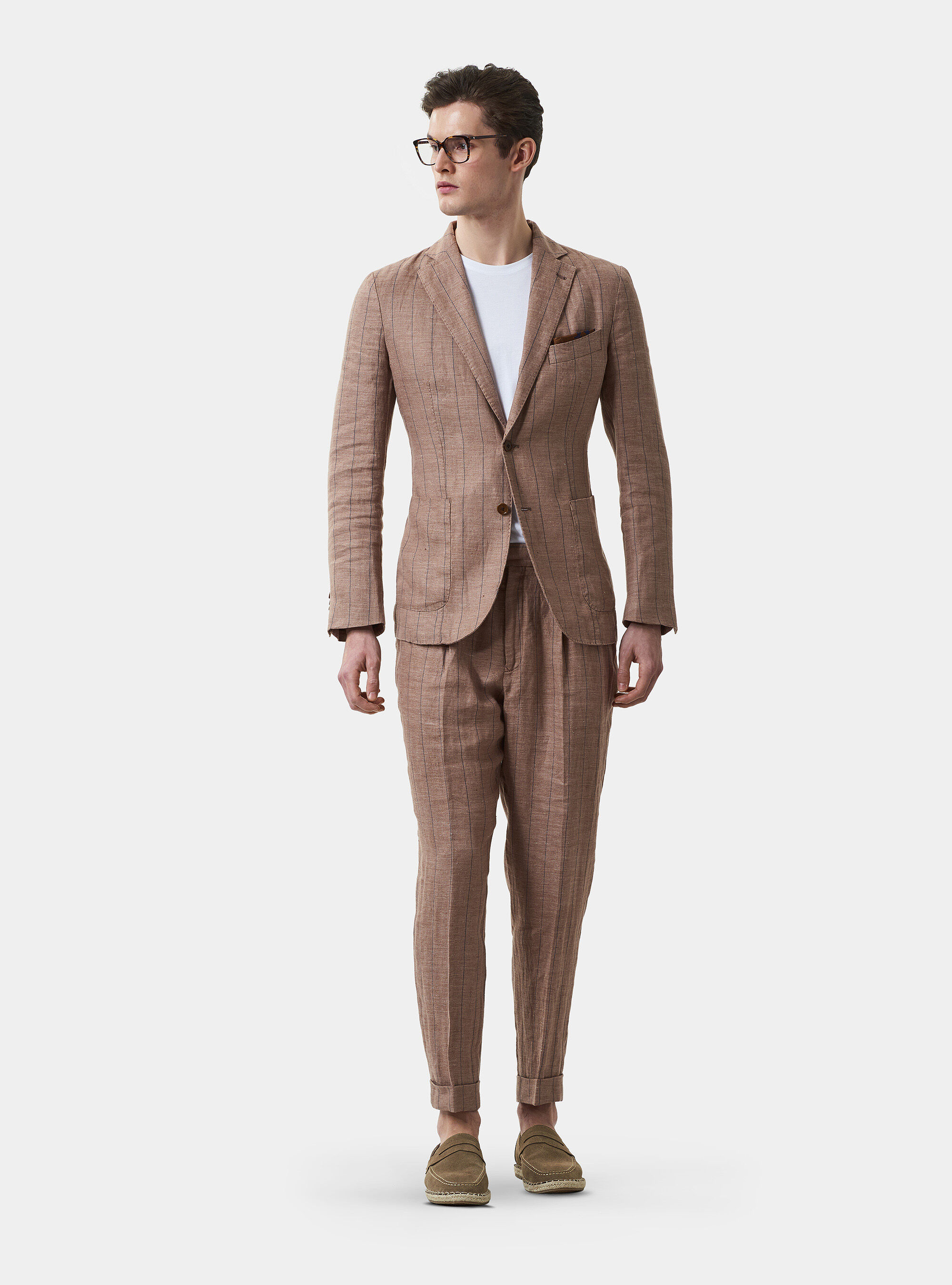 Pantaloni per abito in lino gessato | Gutteridge | Mid Season Uomo