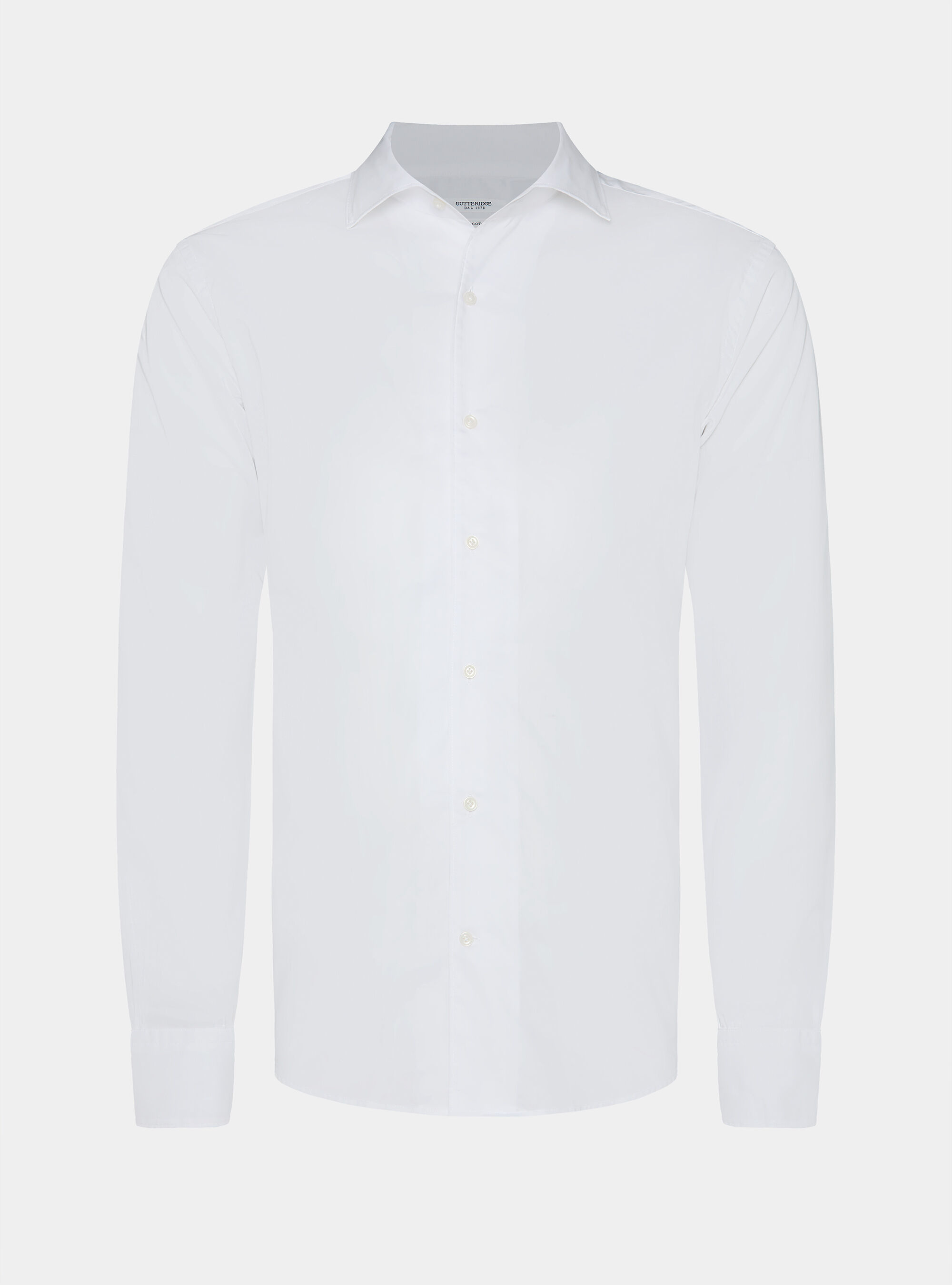 Cotton shirt with placket, WHITE