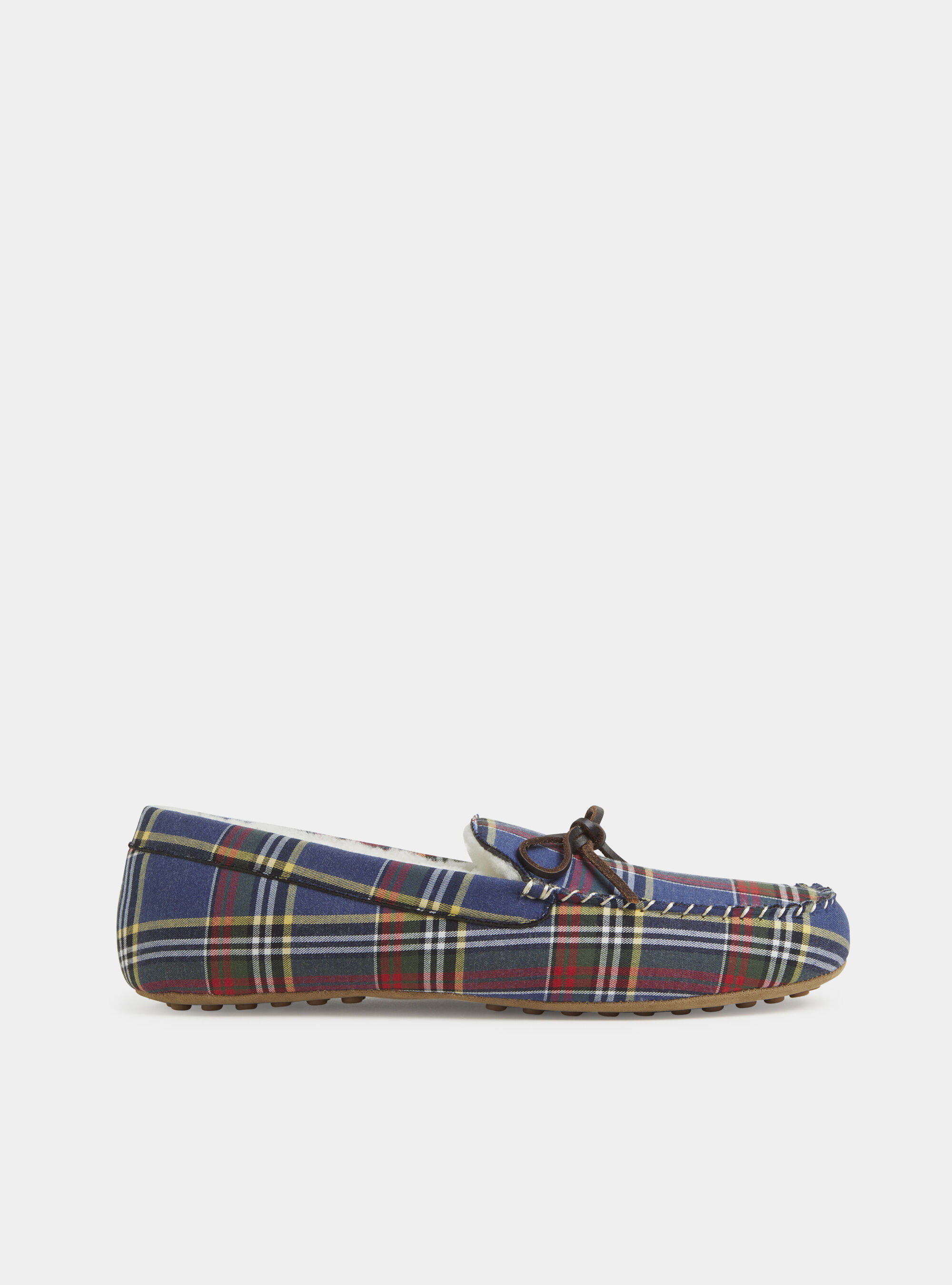 Plaid flannel slippers