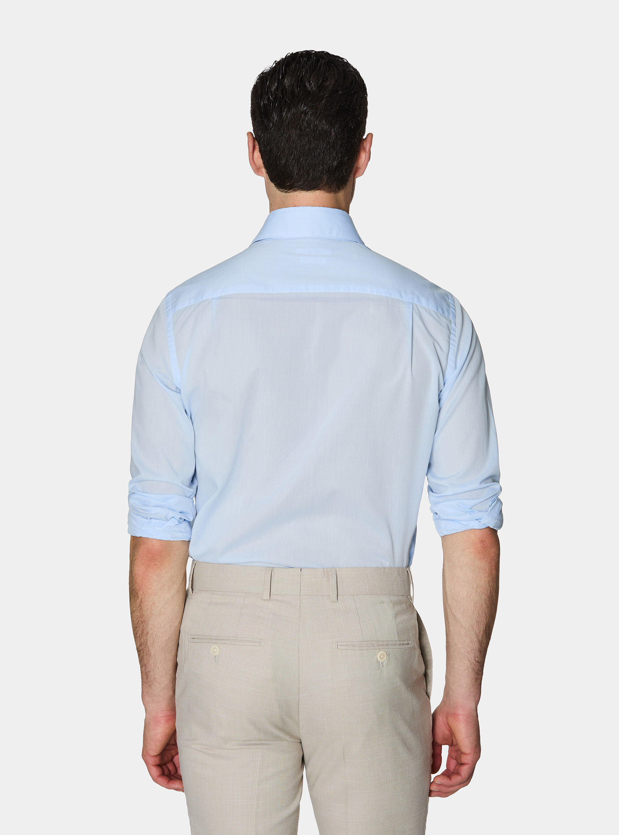 Cotton shirt with placket, LIGHT BLUE