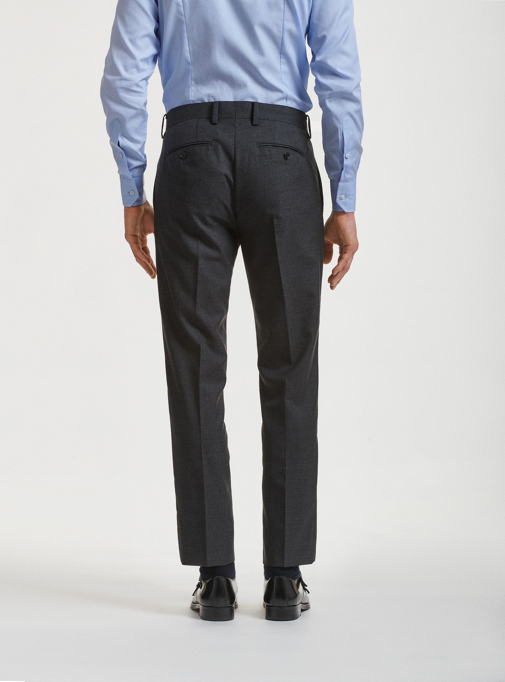 Pantaloni per abito in pura lana Vitale Barberis Canonico, ASFALTO