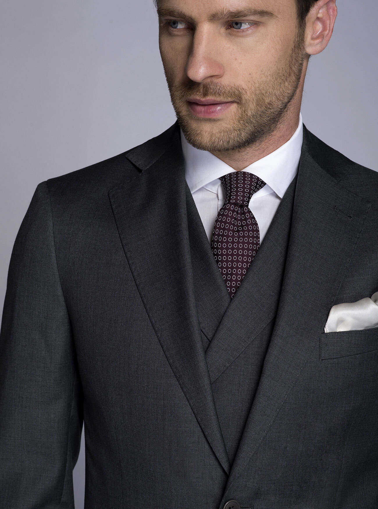 Giacca da abito in fresco lana, GREY