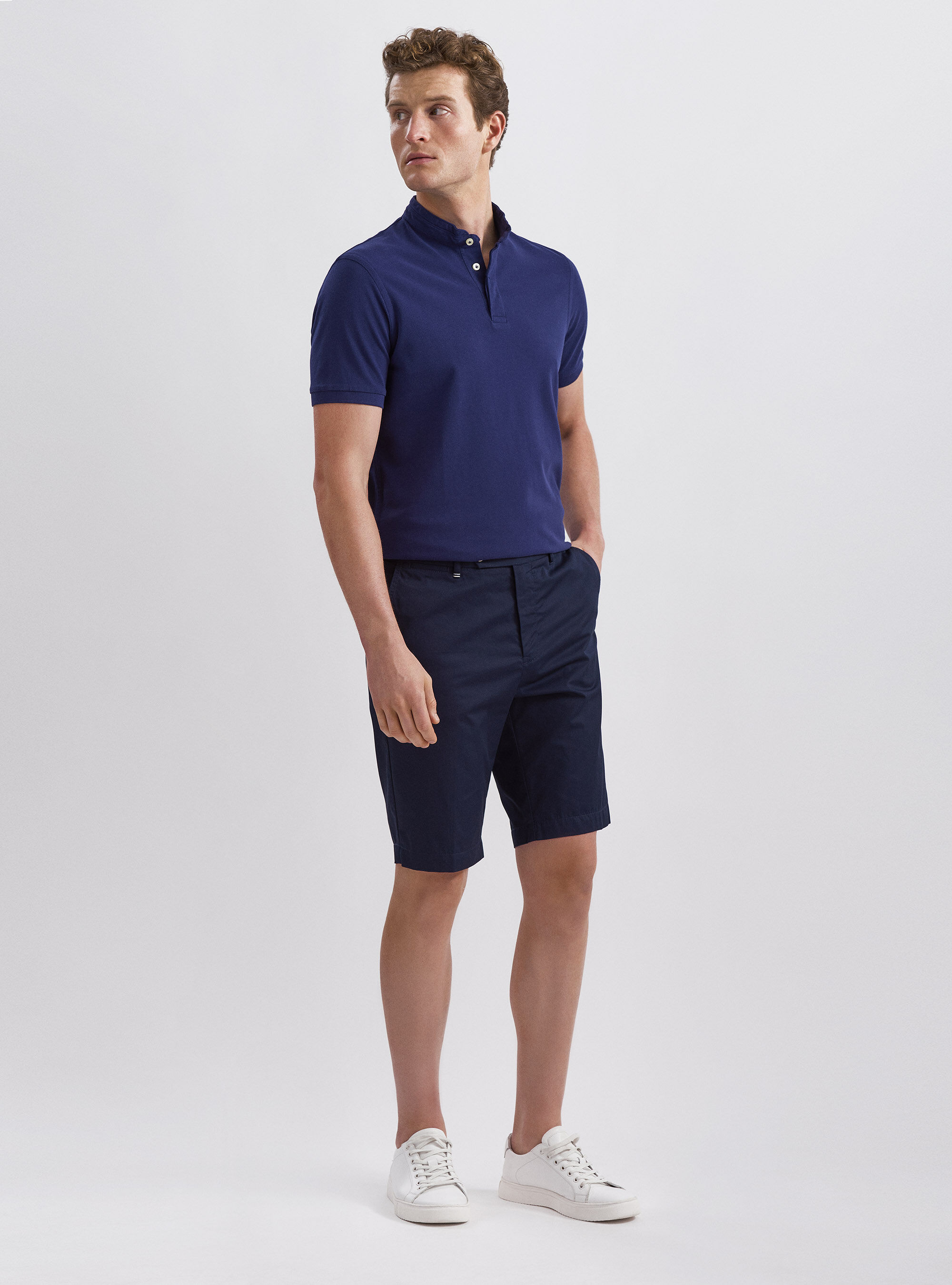 Bermuda in twill di cotone leggero, BLU NAVY
