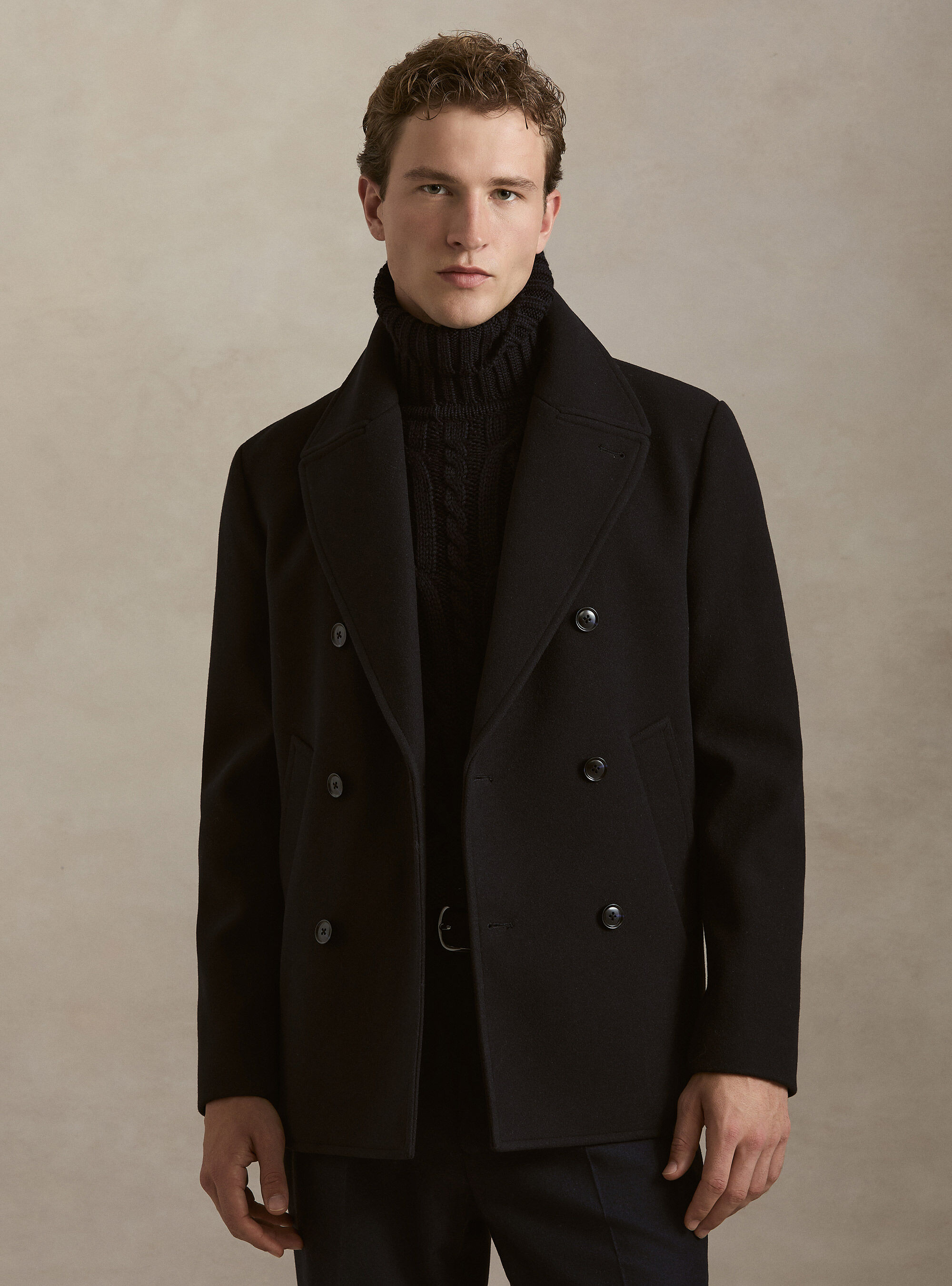 Peacoat doppiopetto tinta unita
