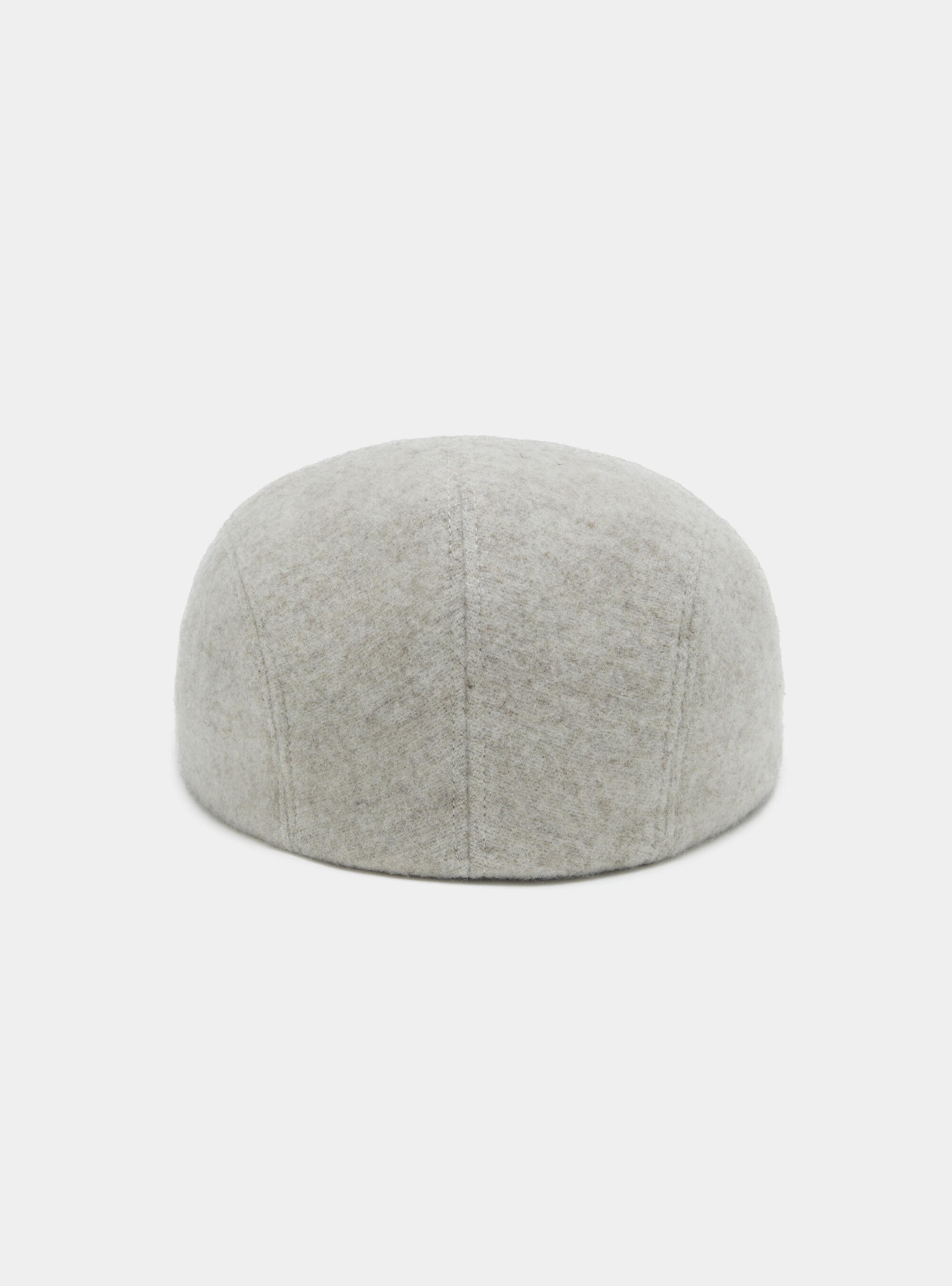 Pure wool and cashmere flat cap, ECRU