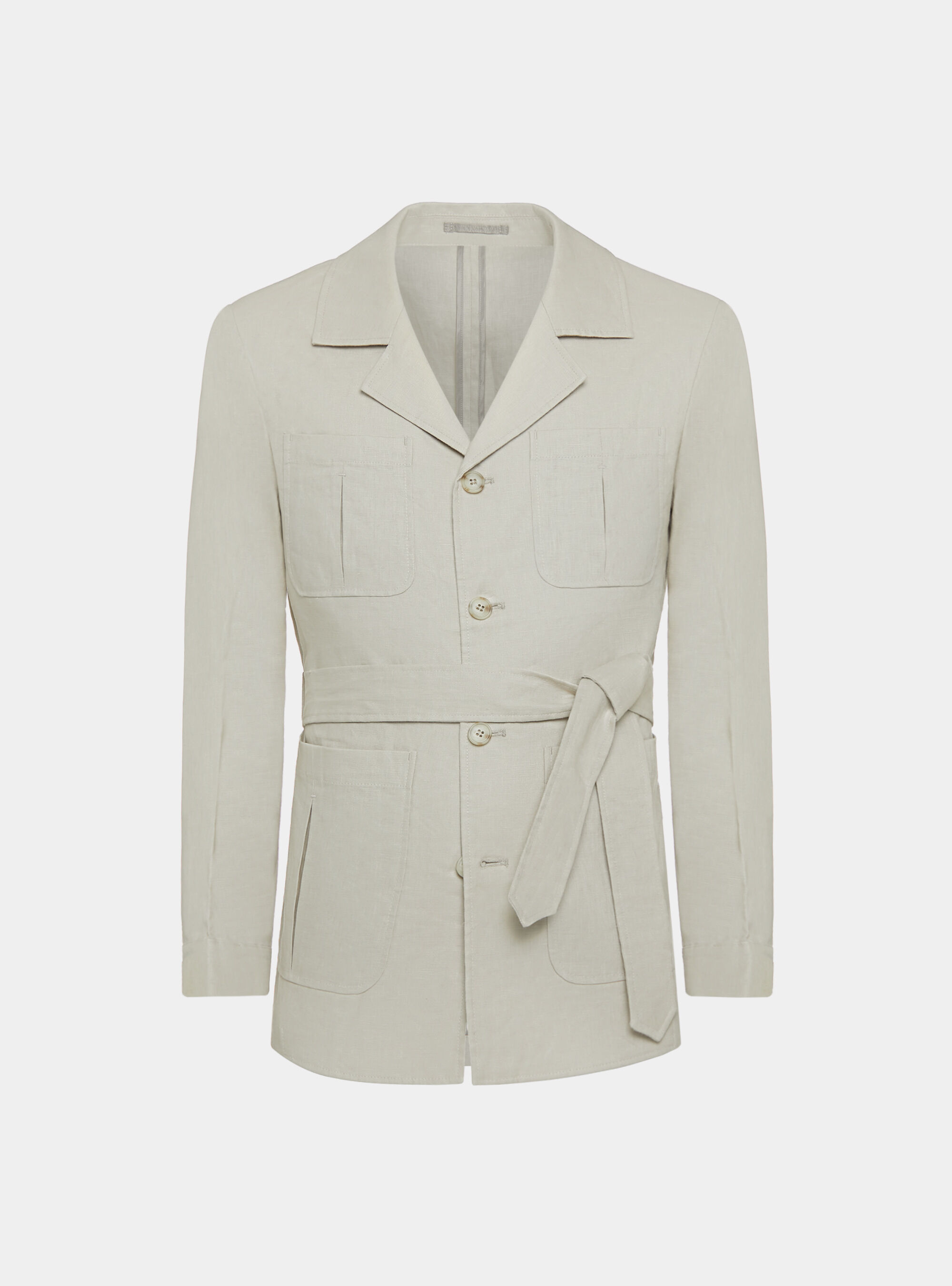 Field jacket in pure linen, ECRU