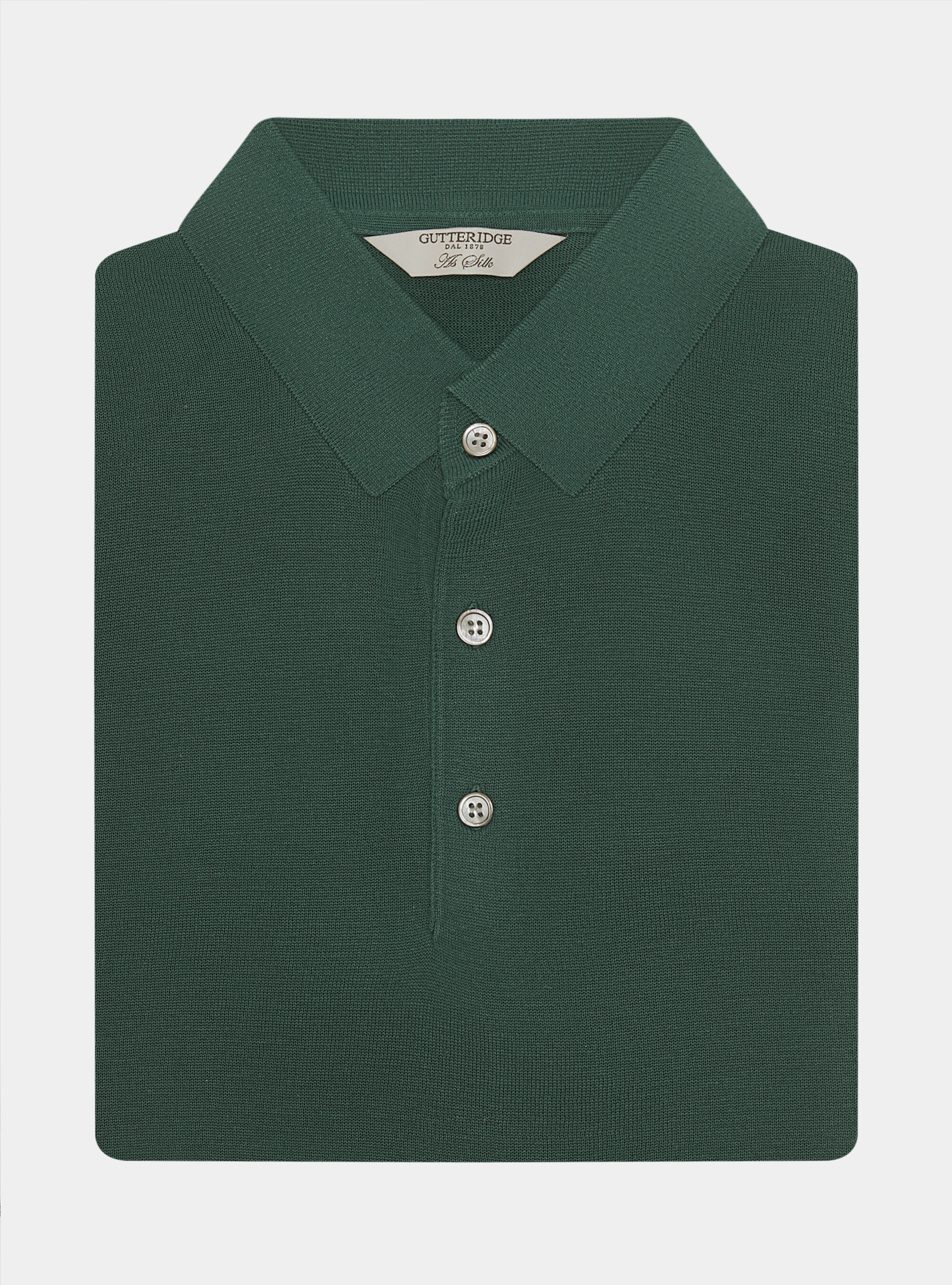 Polo de algod&oacute;n y seda, VERDE