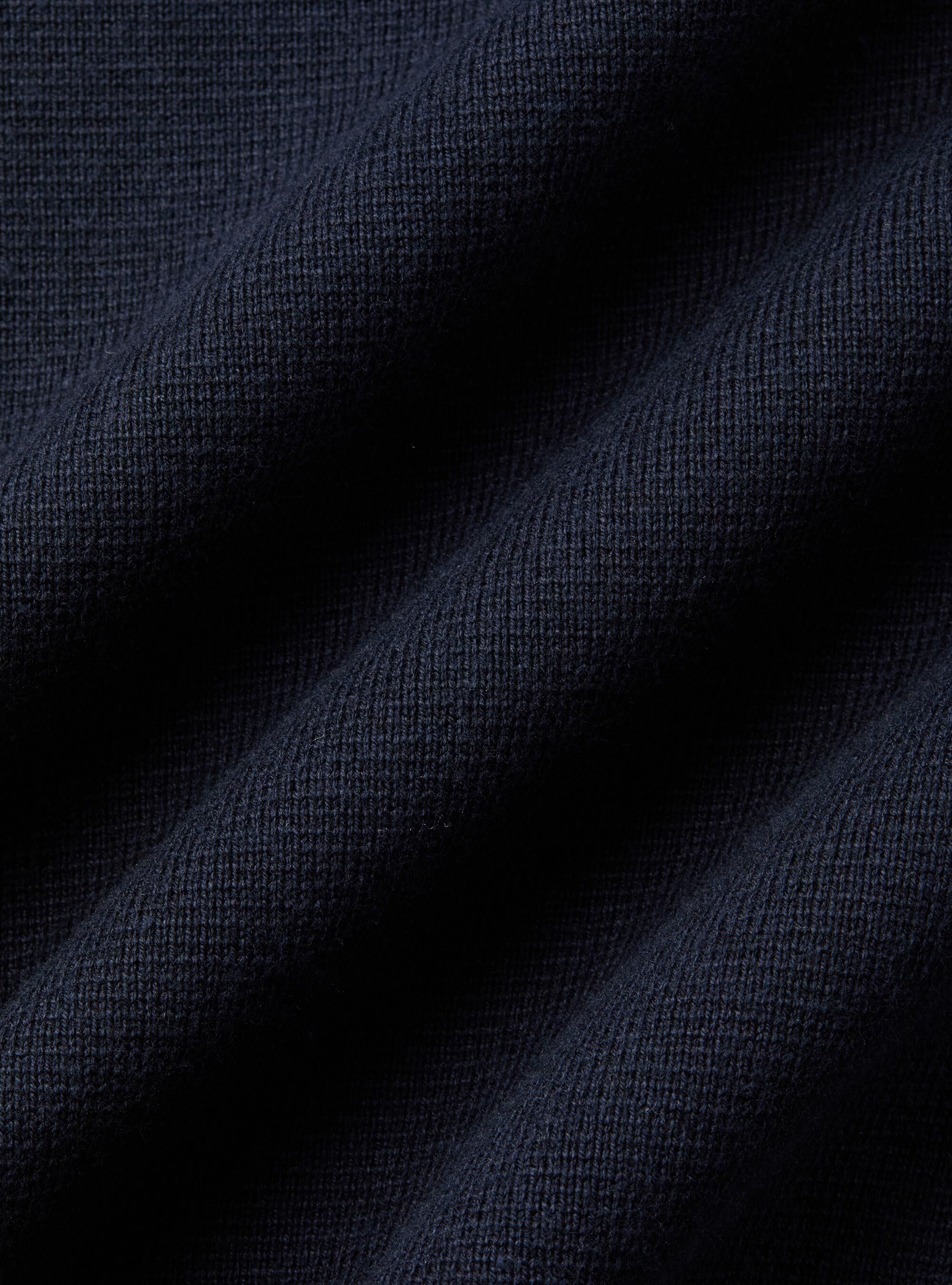 Cotton blend crew neck sweater, NAVY BLUE