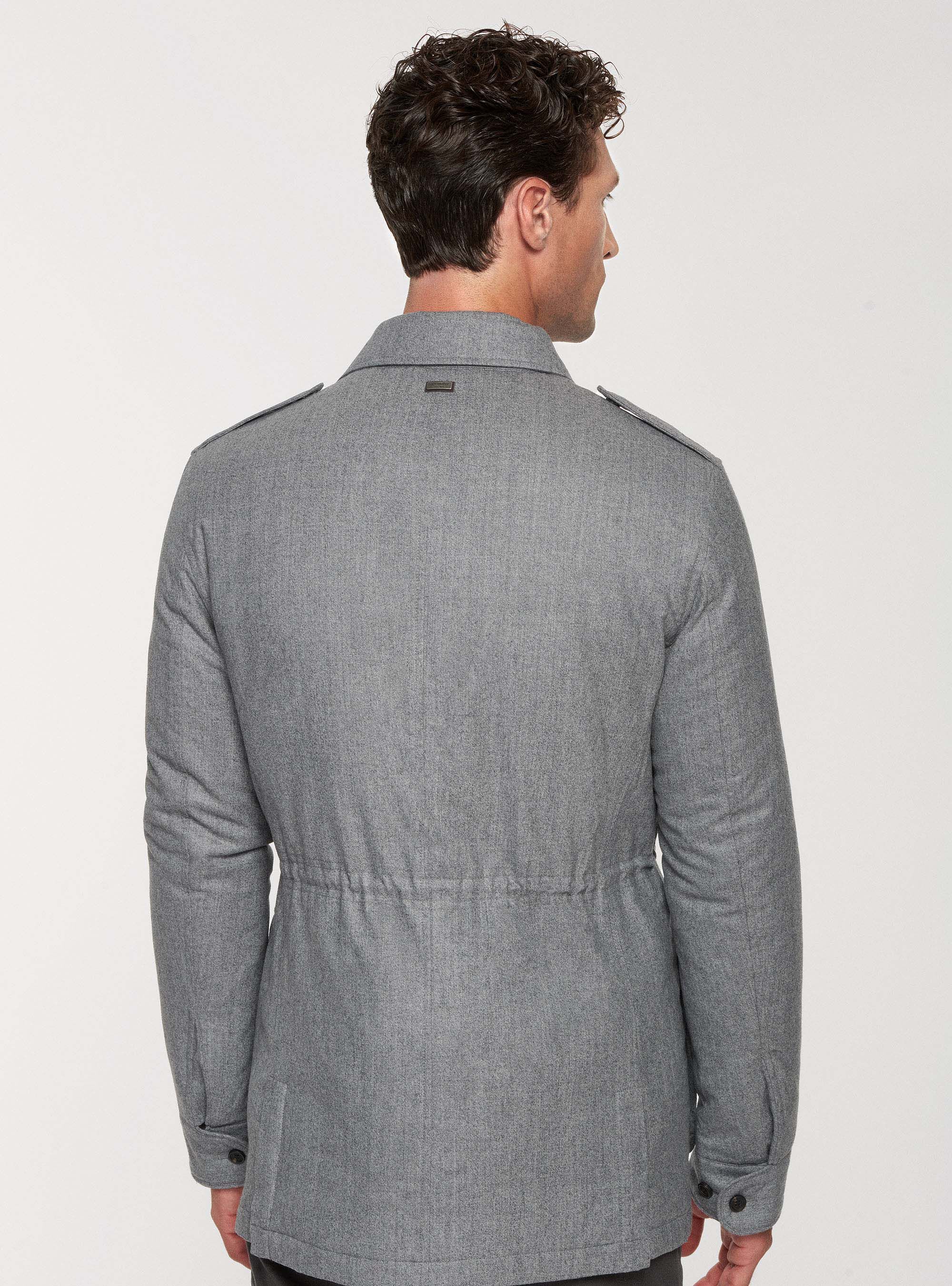 Grey field jacket mens top
