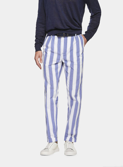 Pantaloni Gutteridge chino in cotone stretch rigato con cinturino product