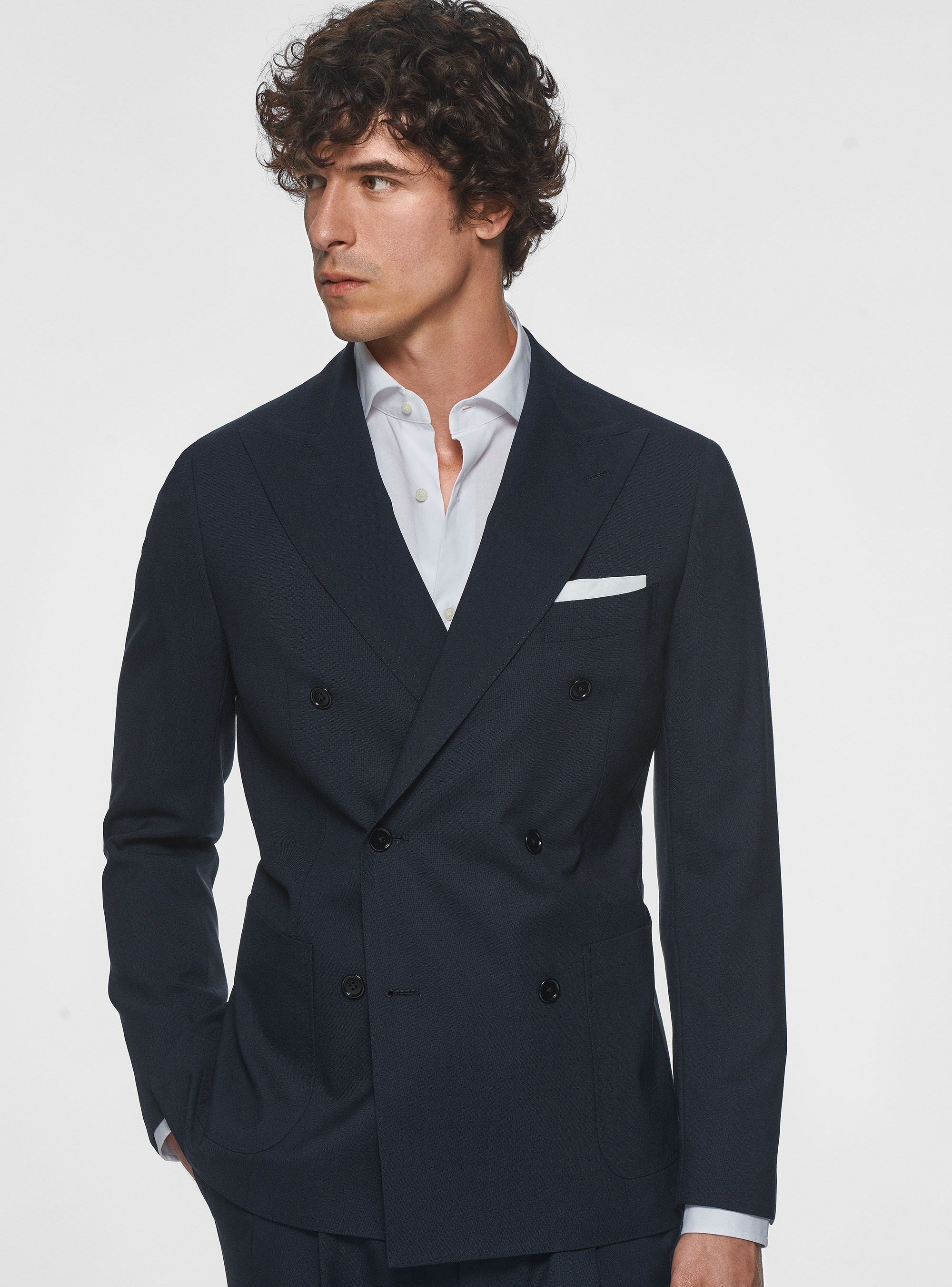 Gutteridge - Double-Breasted Blazer in Pure Wool, Unisex, Multicolor, Size: 48