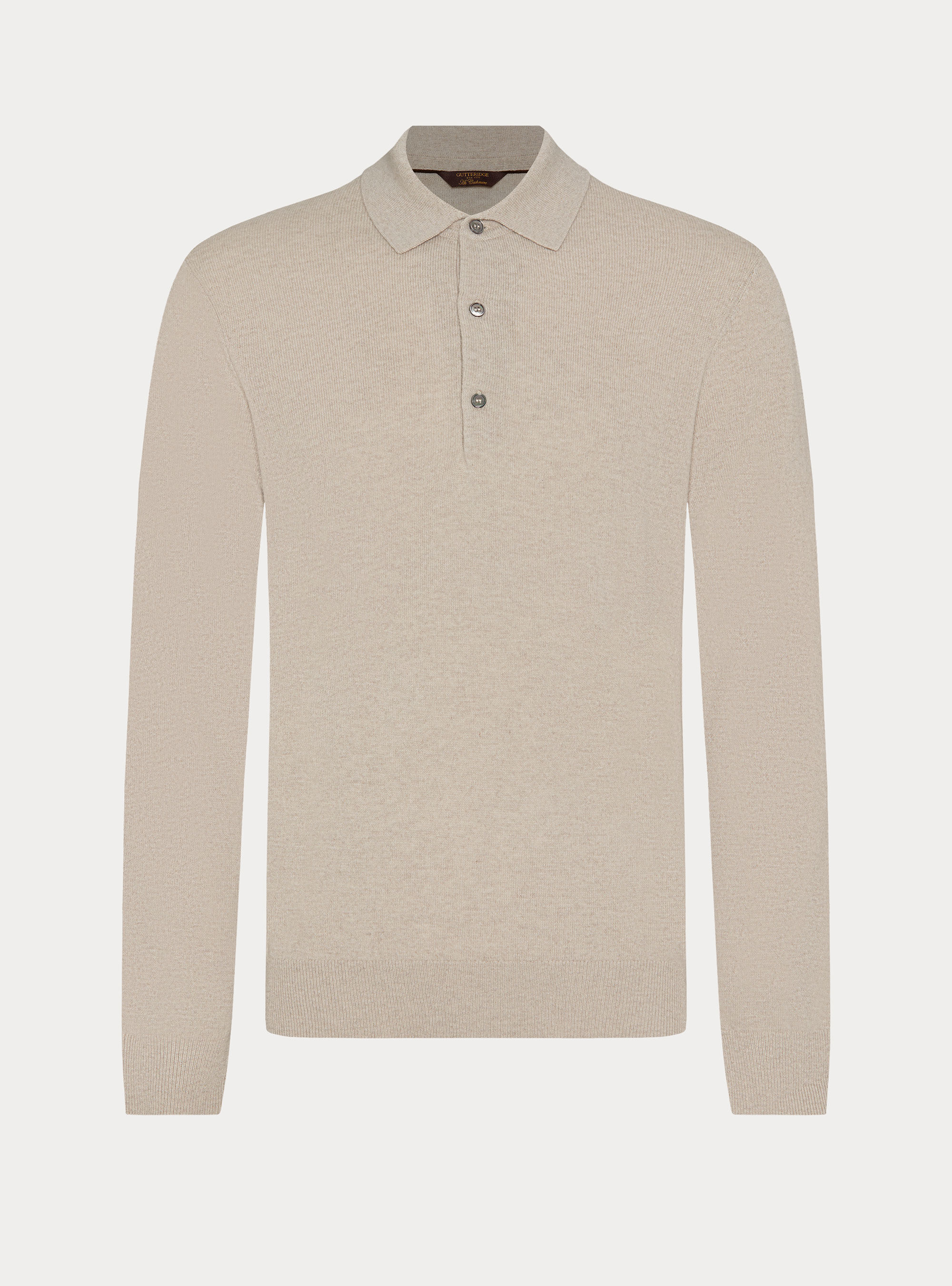 Maglia a polo in lana e cashmere, ECRU