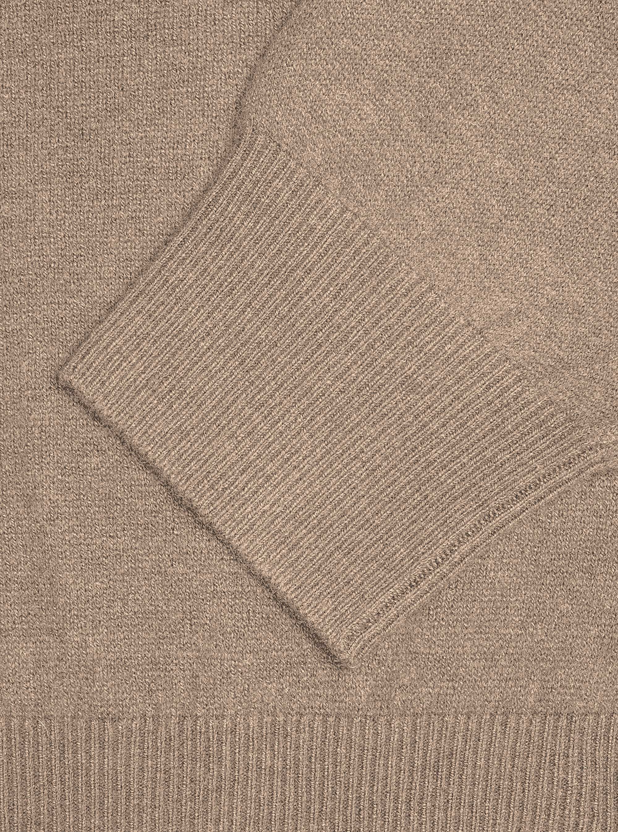 Maglia girocollo in lana lambswool e cashmere, ECRU