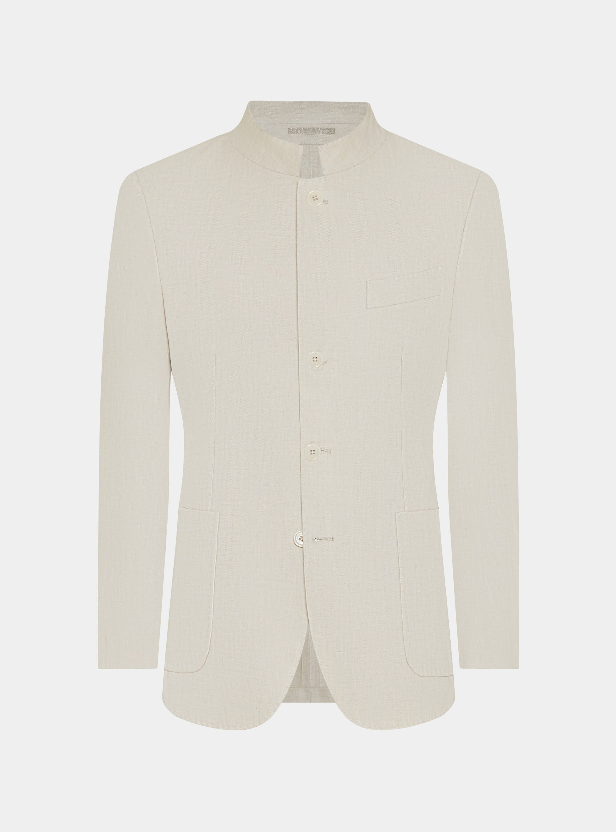 Veste cor&eacute;enne en lin pur &agrave; chevrons, &Atilde; CRU